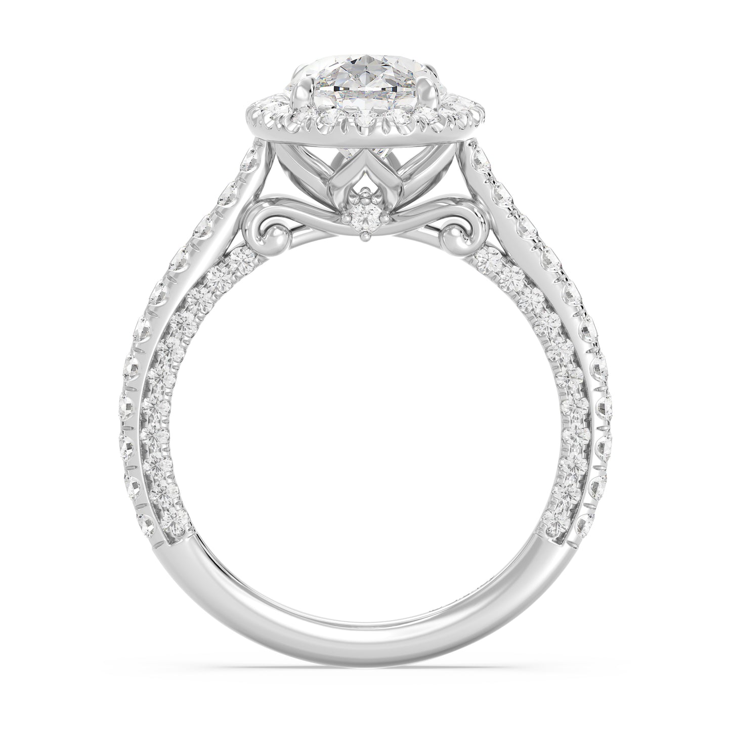 Enchanted Star Lab Grown Diamond And 14K Gold Disney Princess Jasmine Cathedral Halo Engagement Ring