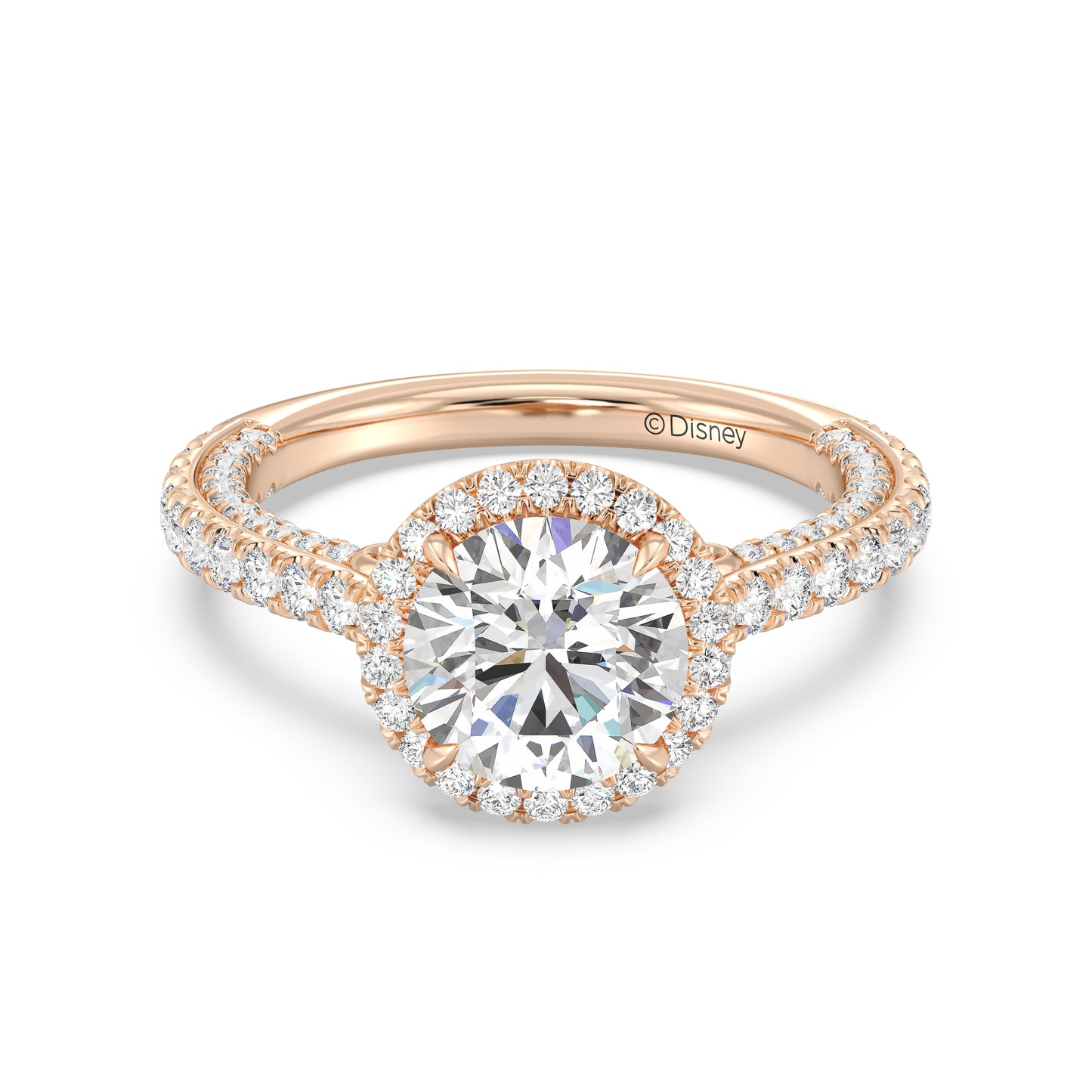 Enchanted Star Lab Grown Diamond And 14K Gold Disney Princess Jasmine Cathedral Halo Engagement Ring