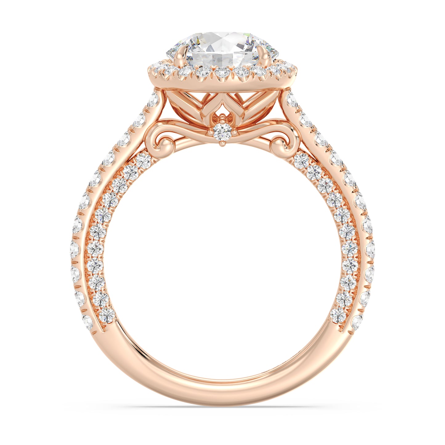 Enchanted Star Lab Grown Diamond And 14K Gold Disney Princess Jasmine Cathedral Halo Engagement Ring