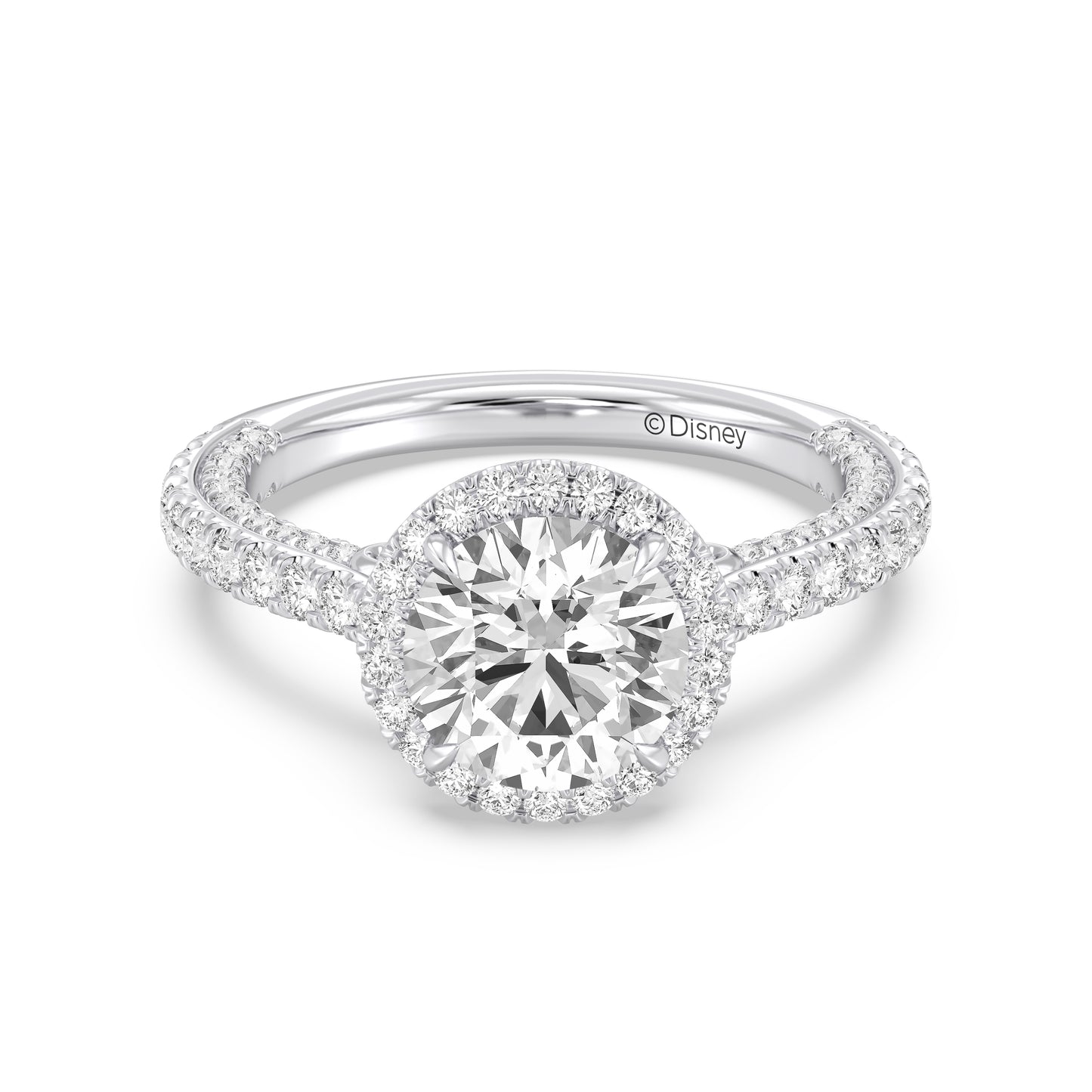 Enchanted Star Lab Grown Diamond And 14K Gold Disney Princess Jasmine Cathedral Halo Engagement Ring