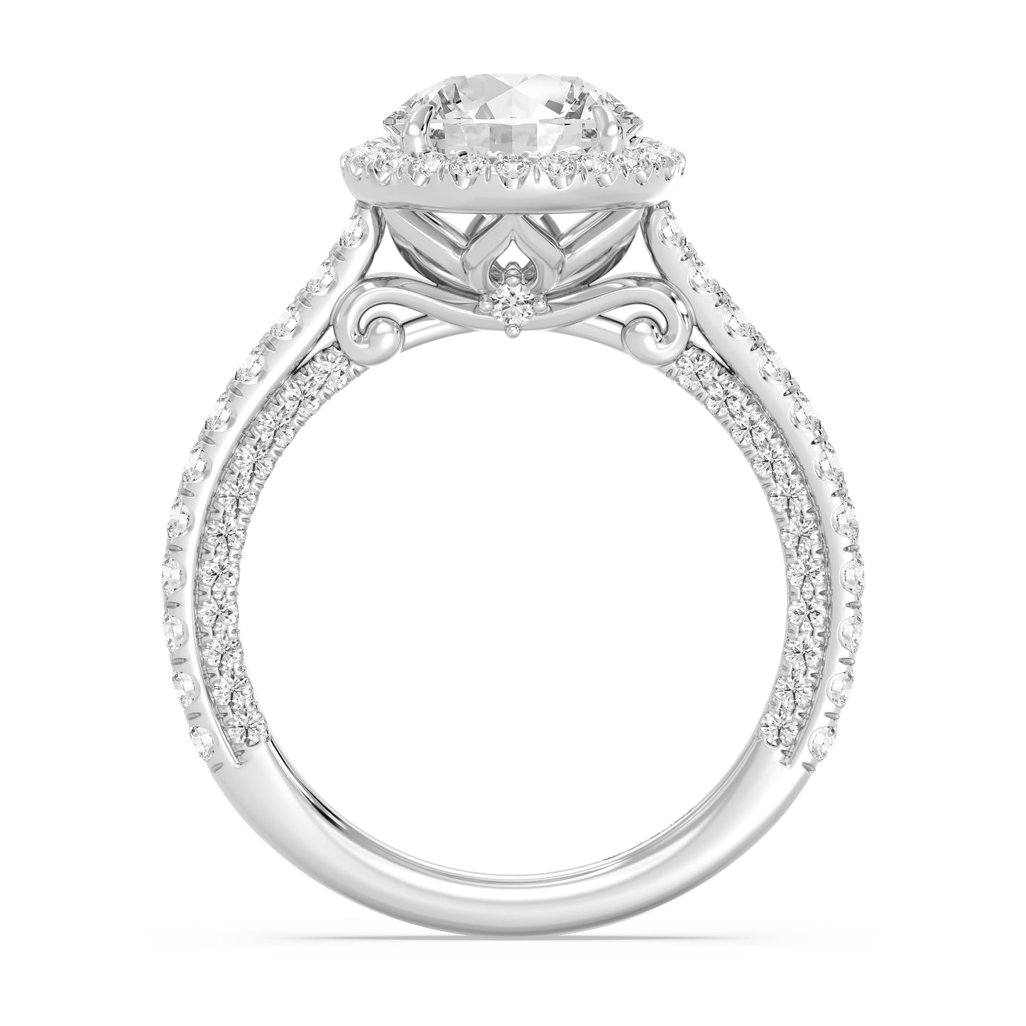 Enchanted Star Lab Grown Diamond And 14K Gold Disney Princess Jasmine Cathedral Halo Engagement Ring
