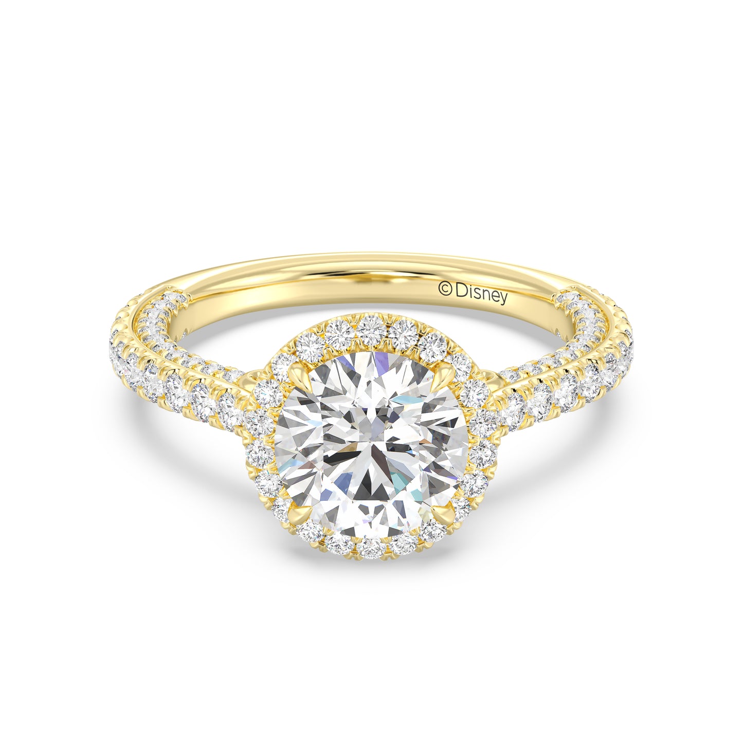 Enchanted Star Lab Grown Diamond And 14K Gold Disney Princess Jasmine Cathedral Halo Engagement Ring
