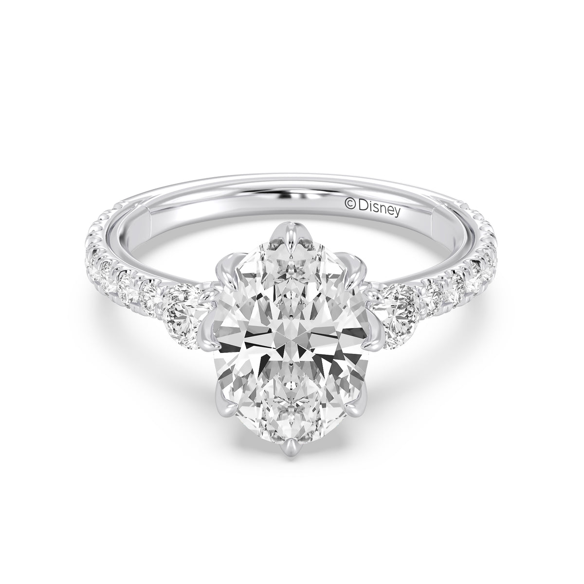 Enchanted Star Lab Grown Diamond And 14K Gold Disney Princess Jasmine Three Stone Lotus Engagement Ring