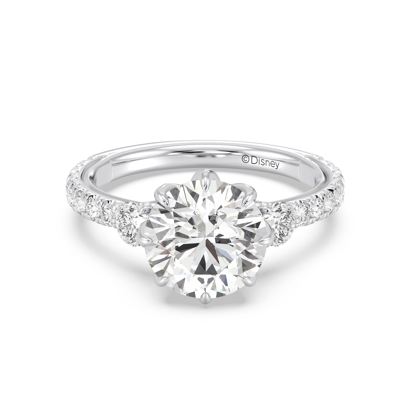 Enchanted Star Lab Grown Diamond And 14K Gold Disney Princess Jasmine Three Stone Lotus Engagement Ring