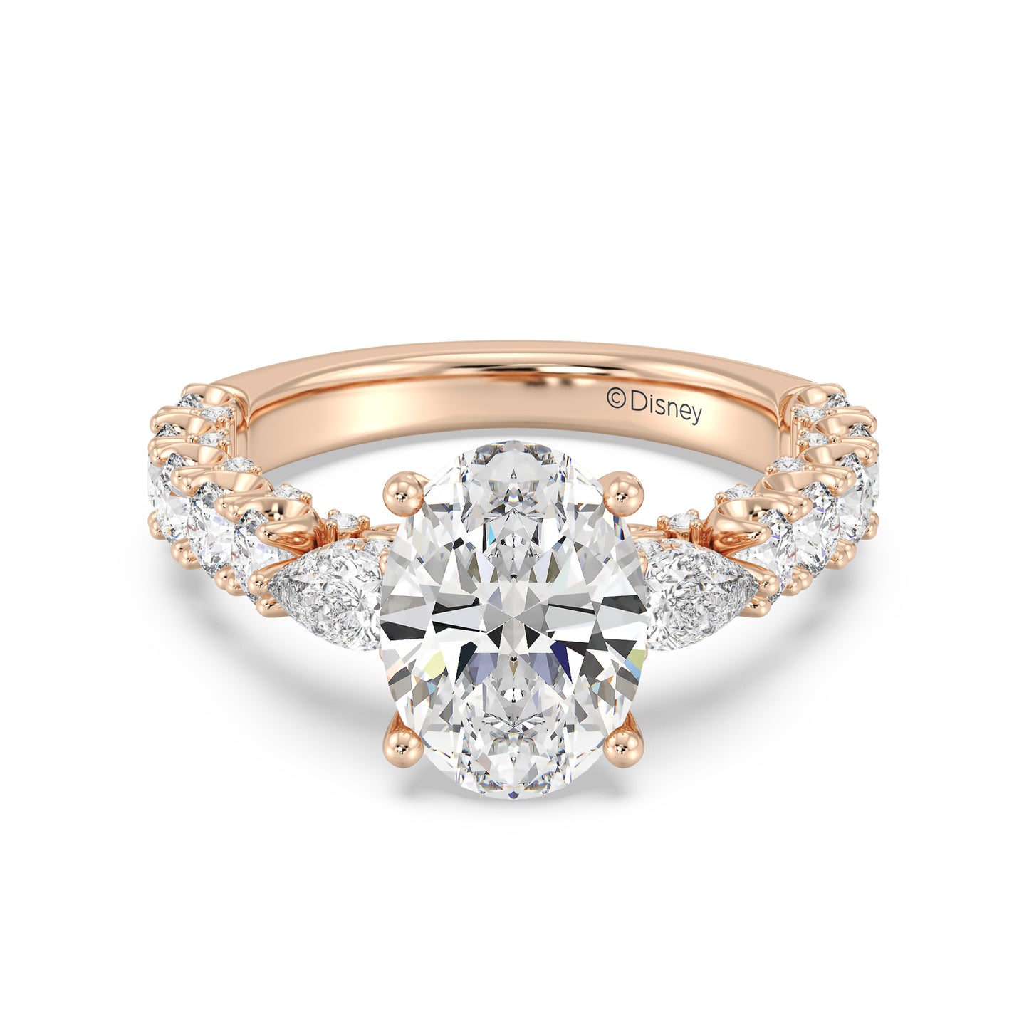 Enchanted Star Lab Grown Diamond And 14K Gold Disney Princess Cinderella Three Stone Carriage Engagement Ring