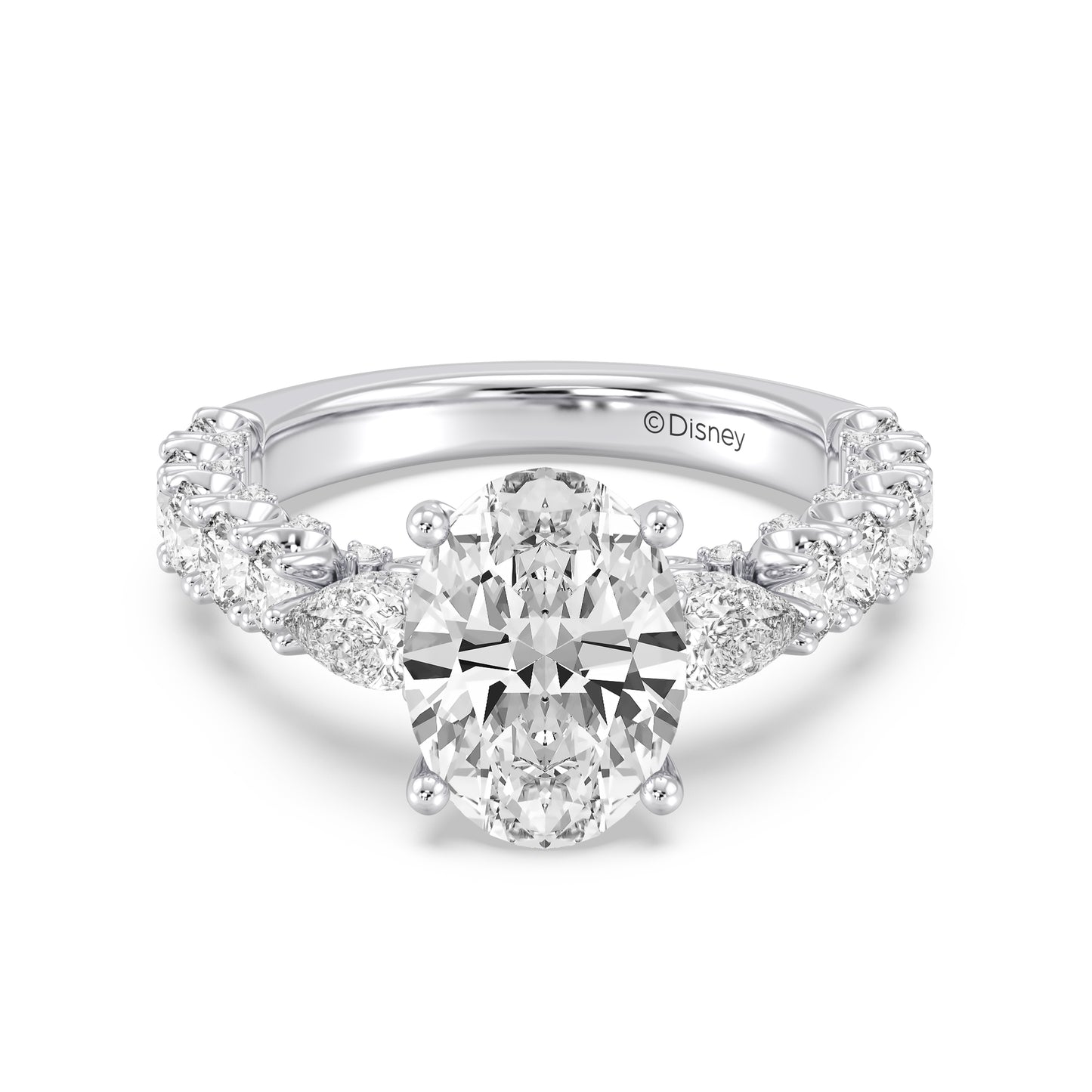 Enchanted Star Lab Grown Diamond And 14K Gold Disney Princess Cinderella Three Stone Carriage Engagement Ring