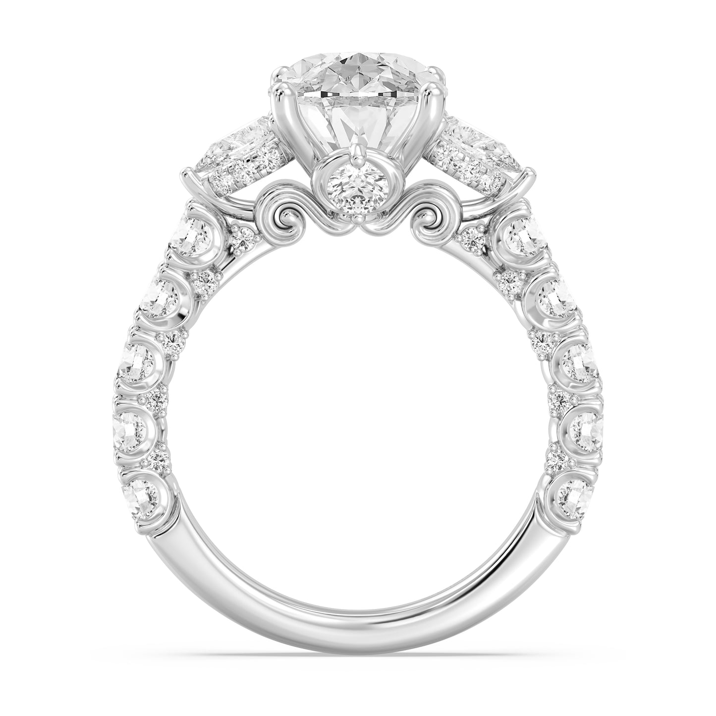 Enchanted Star Lab Grown Diamond And 14K Gold Disney Princess Cinderella Three Stone Carriage Engagement Ring