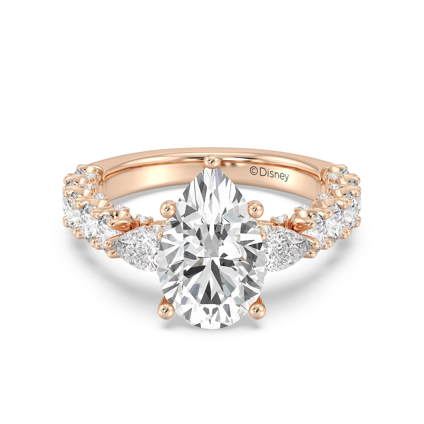 Enchanted Star Lab Grown Diamond And 14K Gold Disney Princess Cinderella Three Stone Carriage Engagement Ring