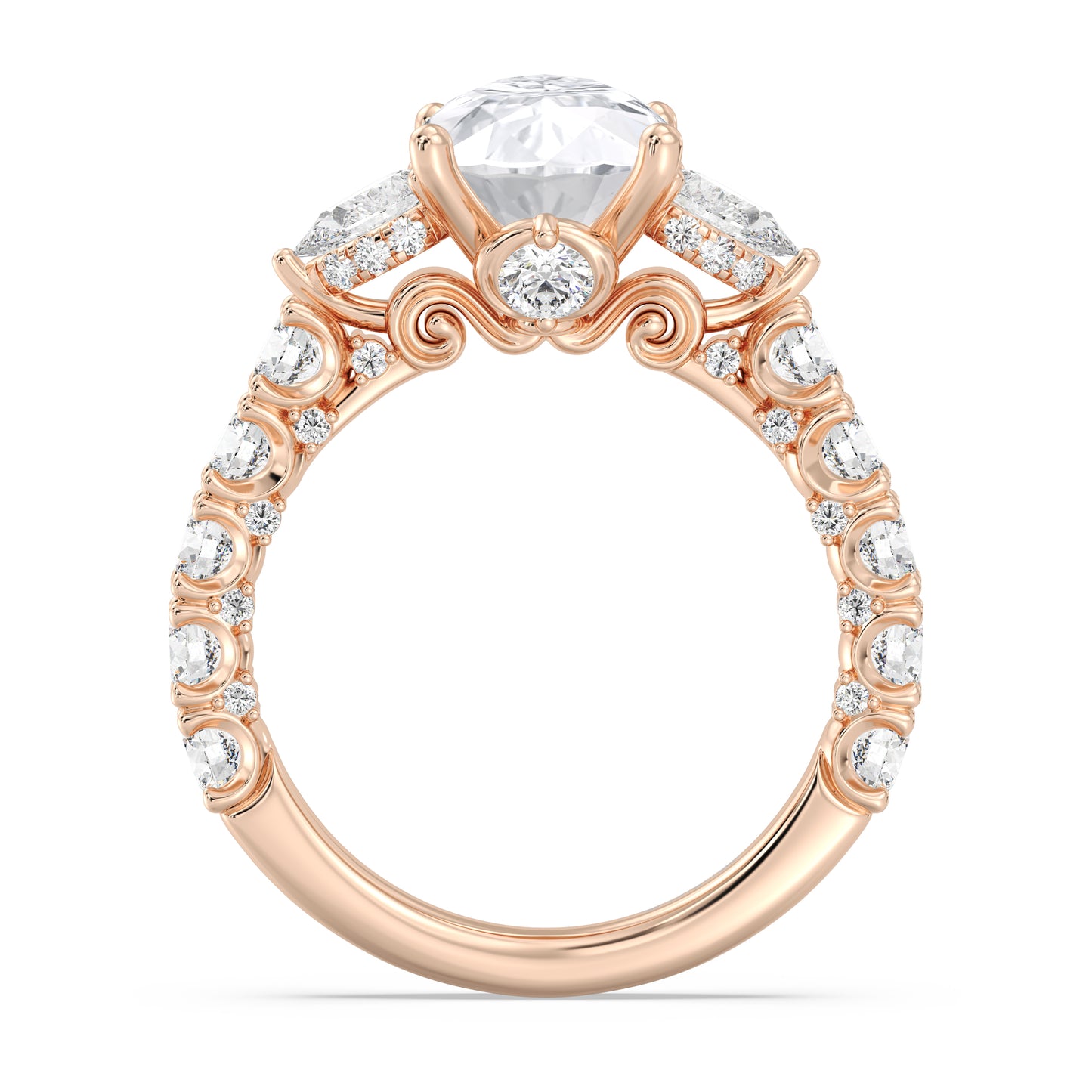 Enchanted Star Lab Grown Diamond And 14K Gold Disney Princess Cinderella Three Stone Carriage Engagement Ring