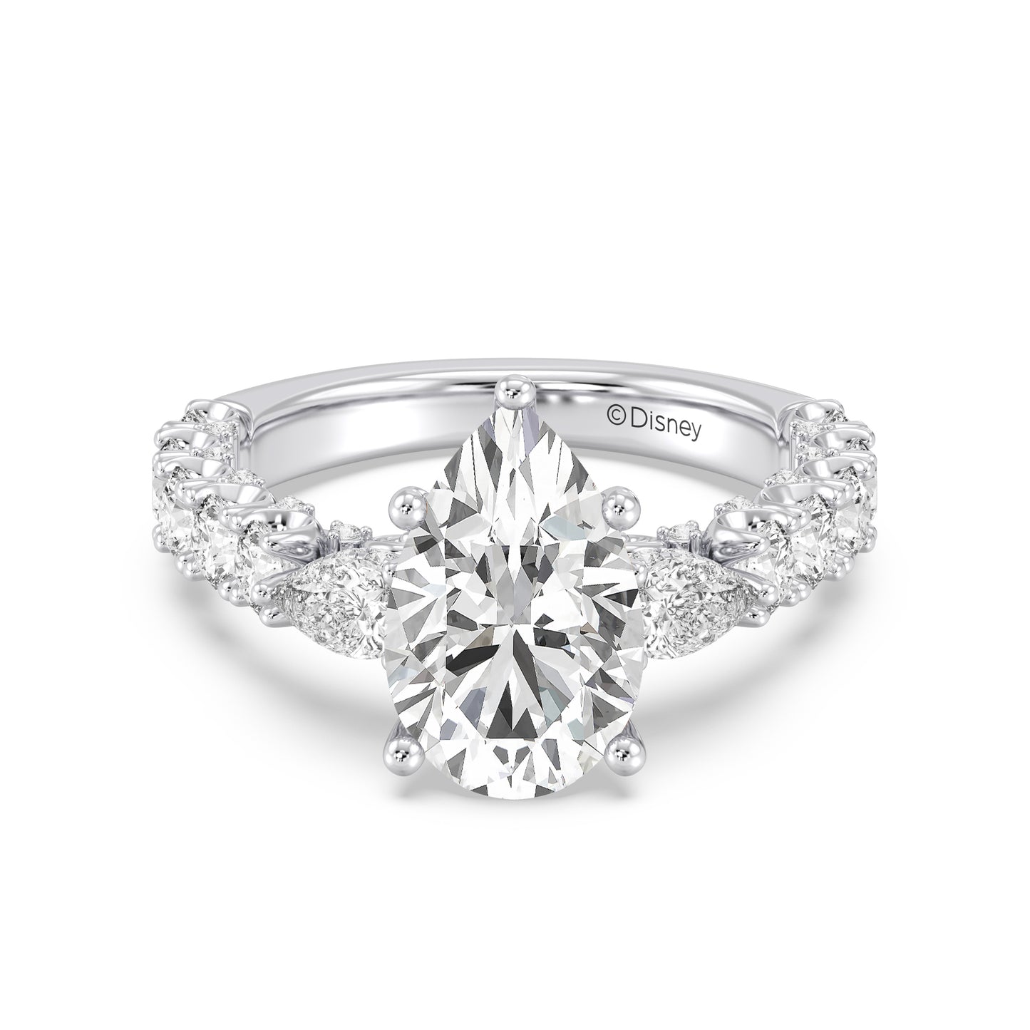Enchanted Star Lab Grown Diamond And 14K Gold Disney Princess Cinderella Three Stone Carriage Engagement Ring