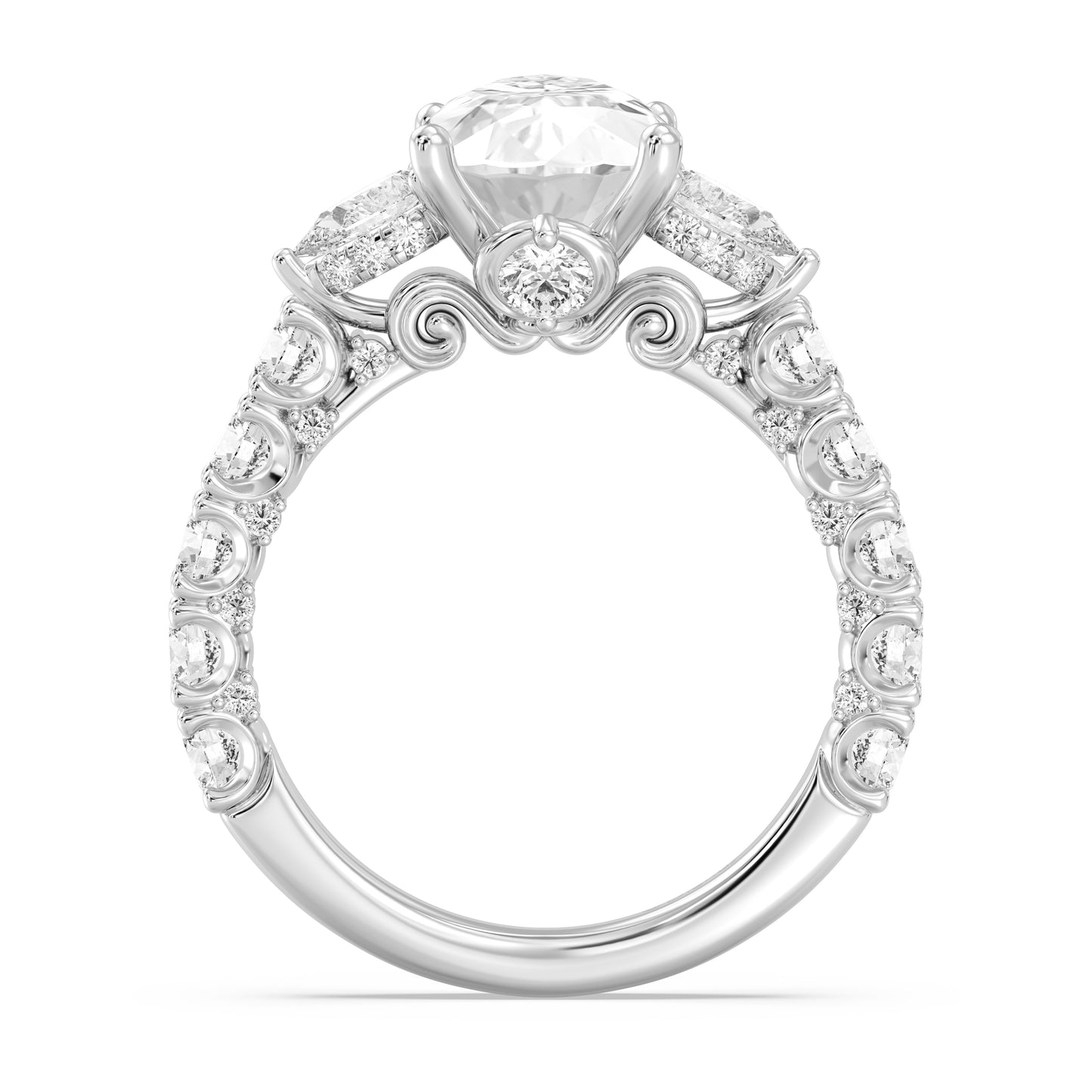 Enchanted Star Lab Grown Diamond And 14K Gold Disney Princess Cinderella Three Stone Carriage Engagement Ring