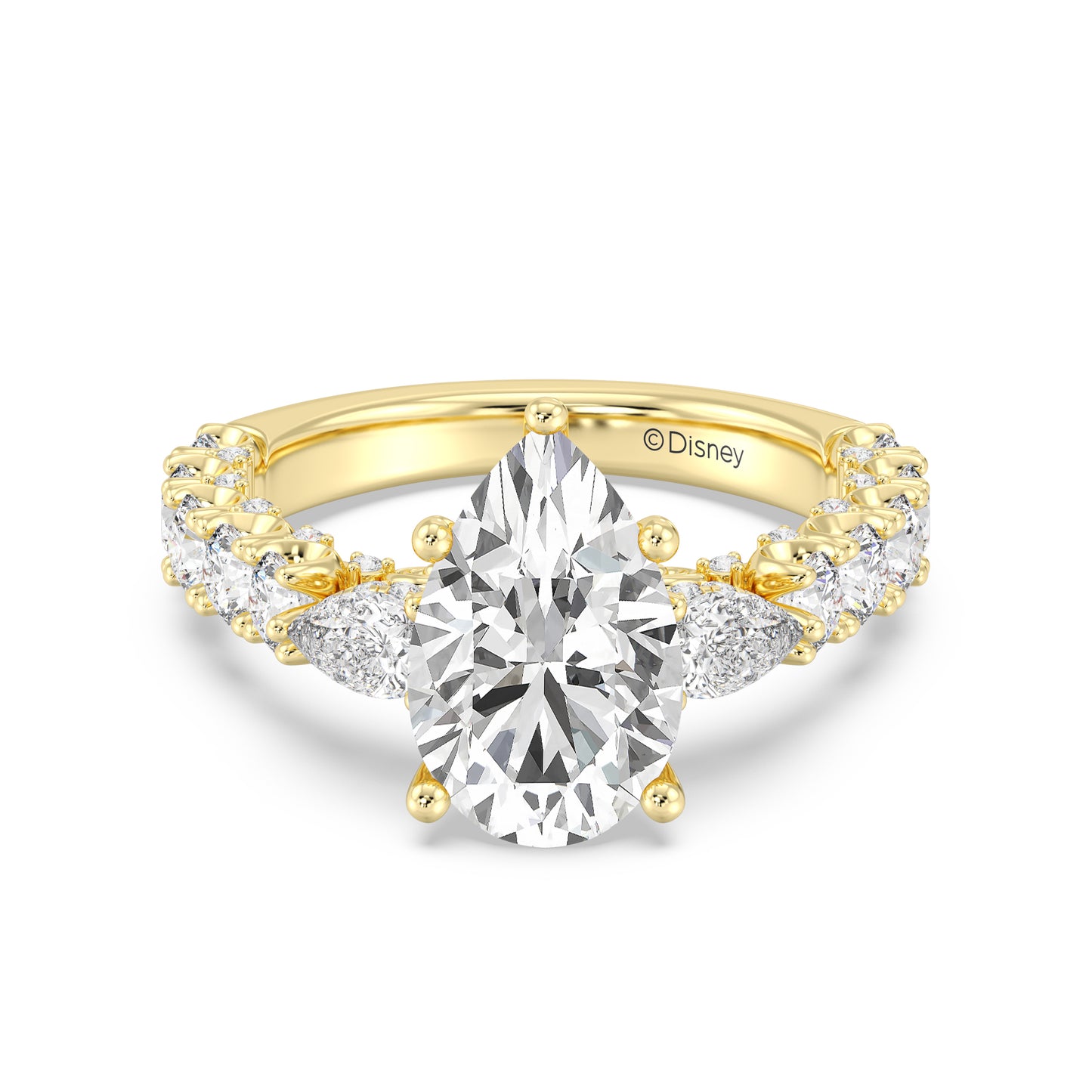 Enchanted Star Lab Grown Diamond And 14K Gold Disney Princess Cinderella Three Stone Carriage Engagement Ring