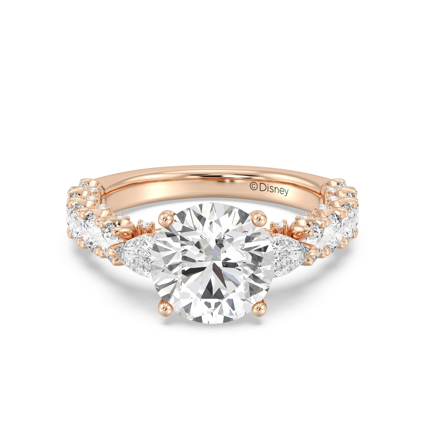 Enchanted Star Lab Grown Diamond And 14K Gold Disney Princess Cinderella Three Stone Carriage Engagement Ring
