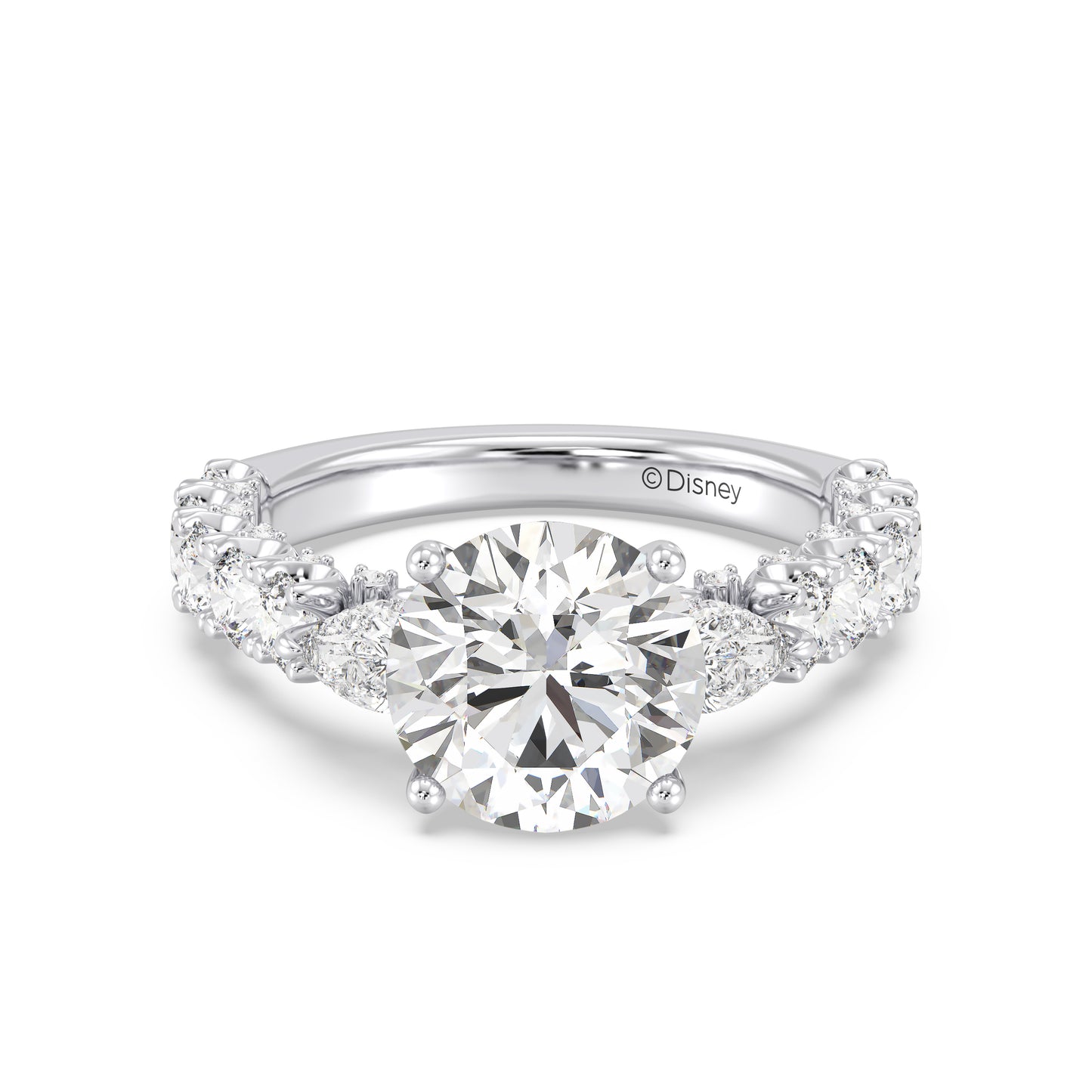 Enchanted Star Lab Grown Diamond And 14K Gold Disney Princess Cinderella Three Stone Carriage Engagement Ring