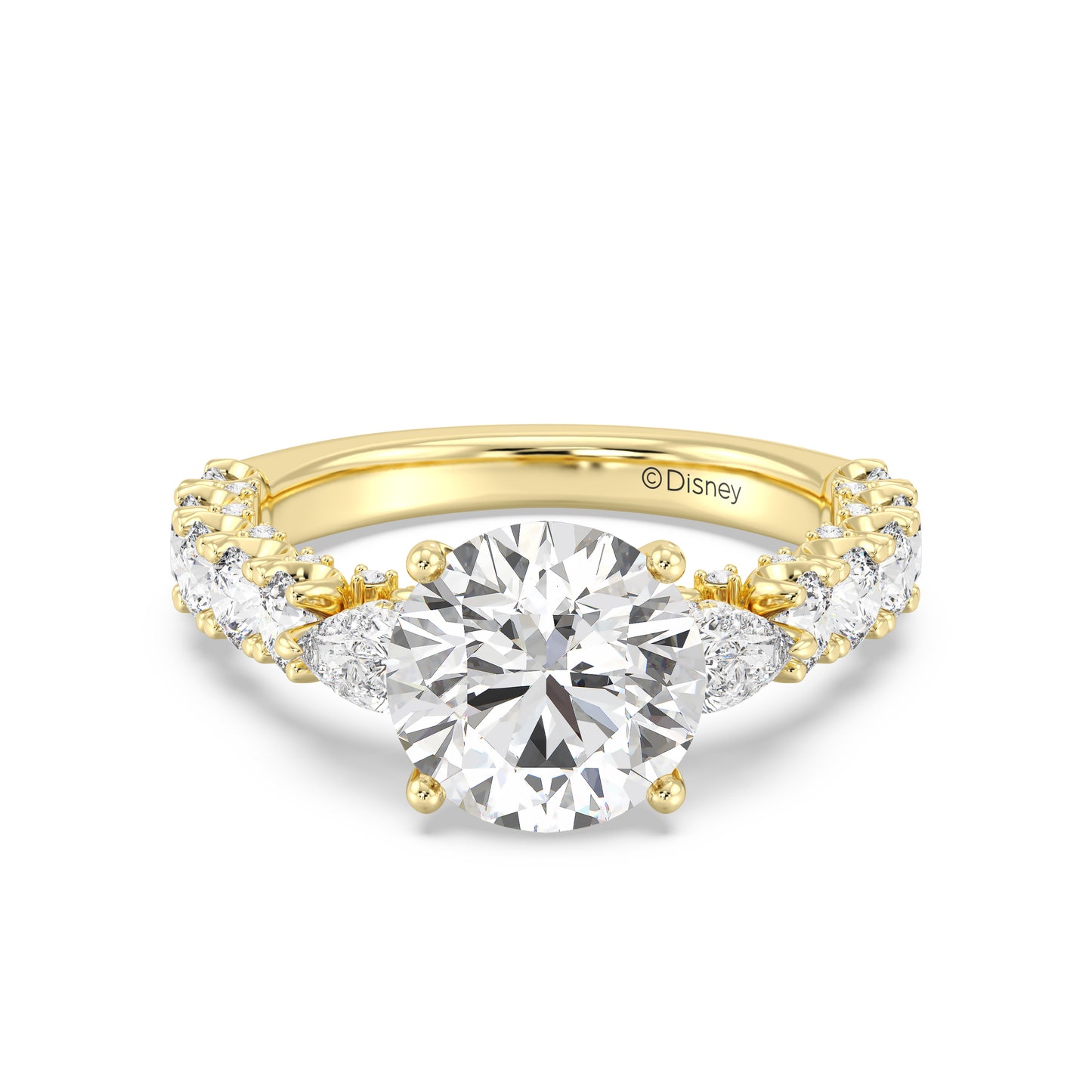 Enchanted Star Lab Grown Diamond And 14K Gold Disney Princess Cinderella Three Stone Carriage Engagement Ring