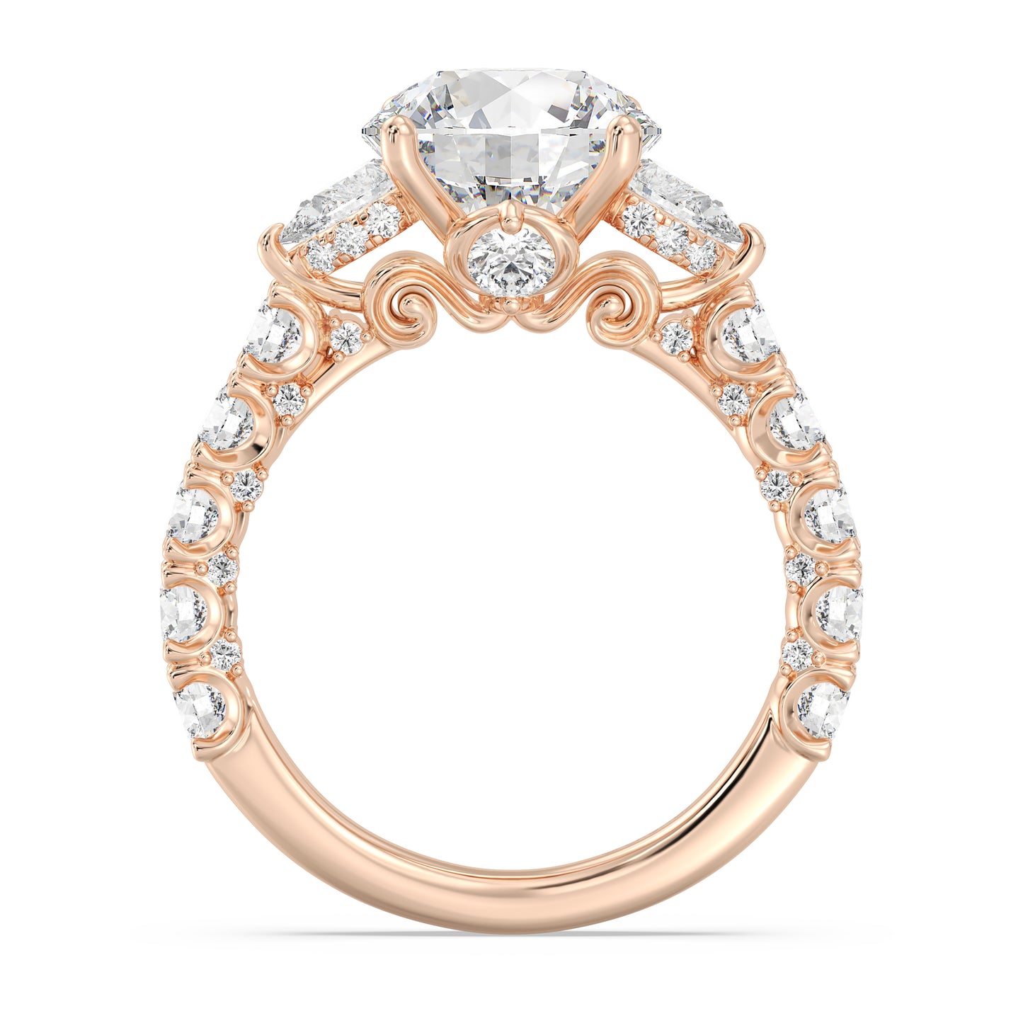 Enchanted Star Lab Grown Diamond And 14K Gold Disney Princess Cinderella Three Stone Carriage Engagement Ring