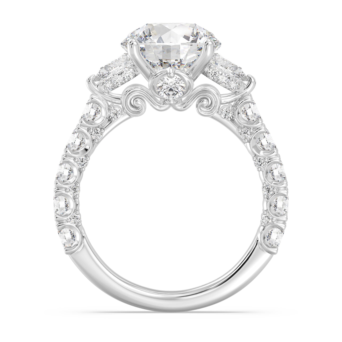 Enchanted Star Lab Grown Diamond And 14K Gold Disney Princess Cinderella Three Stone Carriage Engagement Ring