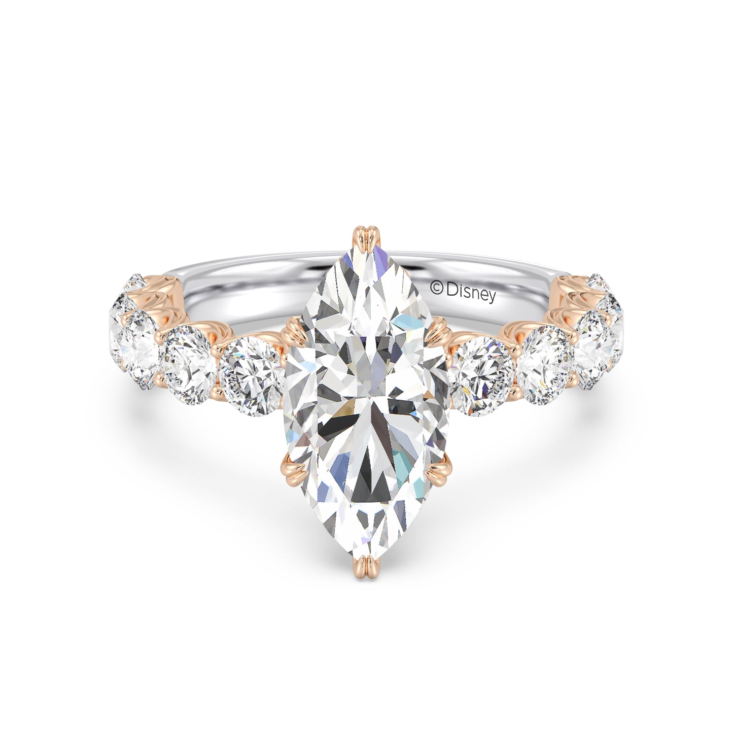Enchanted Star Lab Grown Diamond And 14K Gold Disney Princess Belle Hidden Halo Engagement Ring