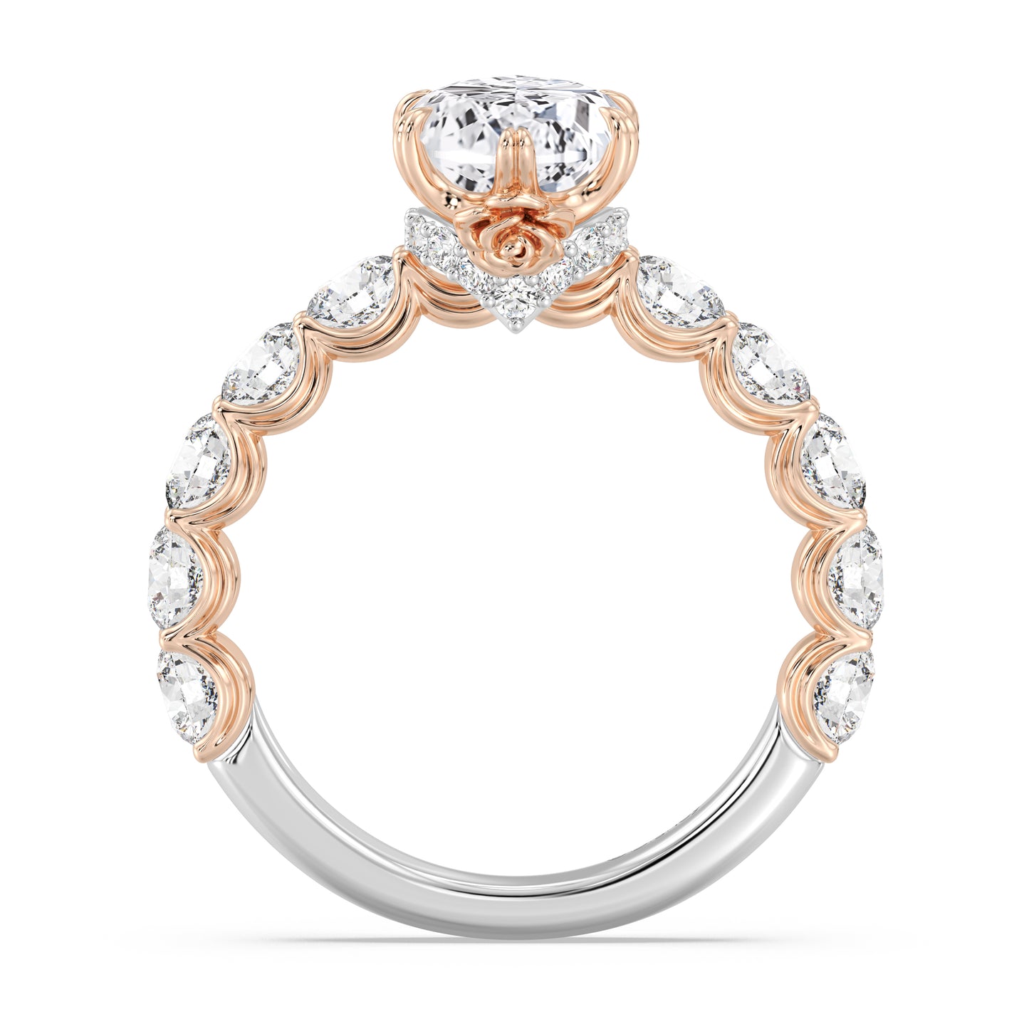 Enchanted Star Lab Grown Diamond And 14K Gold Disney Princess Belle Hidden Halo Engagement Ring
