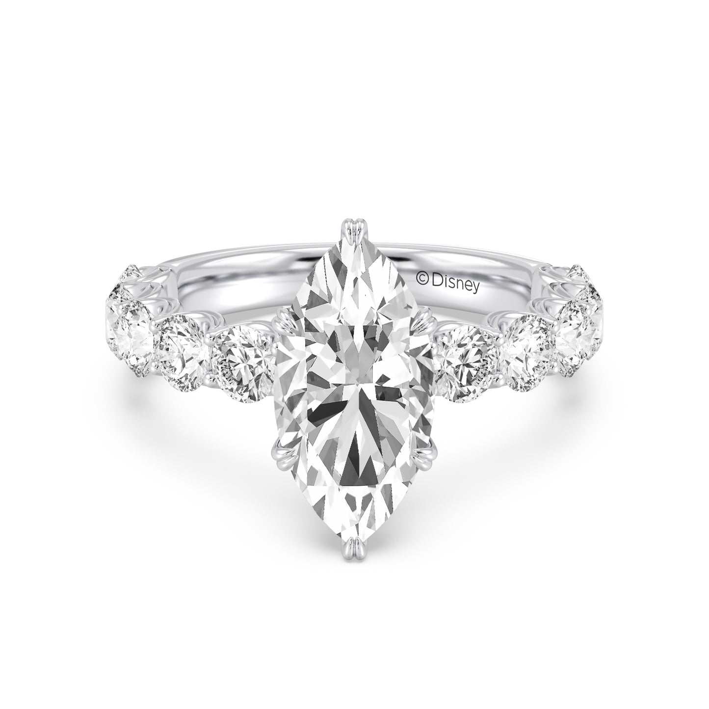 Enchanted Star Lab Grown Diamond And 14K Gold Disney Princess Belle Hidden Halo Engagement Ring