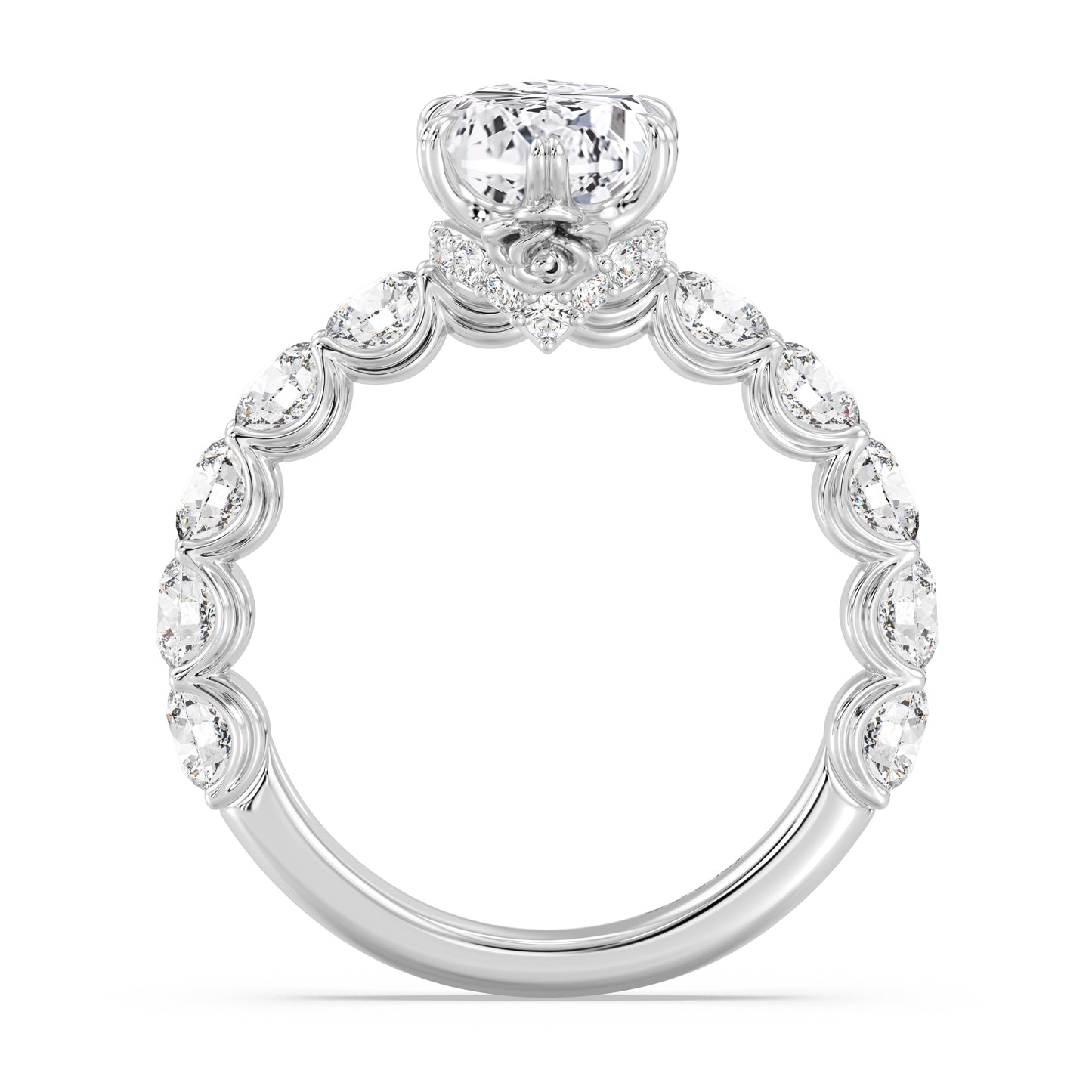 Enchanted Star Lab Grown Diamond And 14K Gold Disney Princess Belle Hidden Halo Engagement Ring