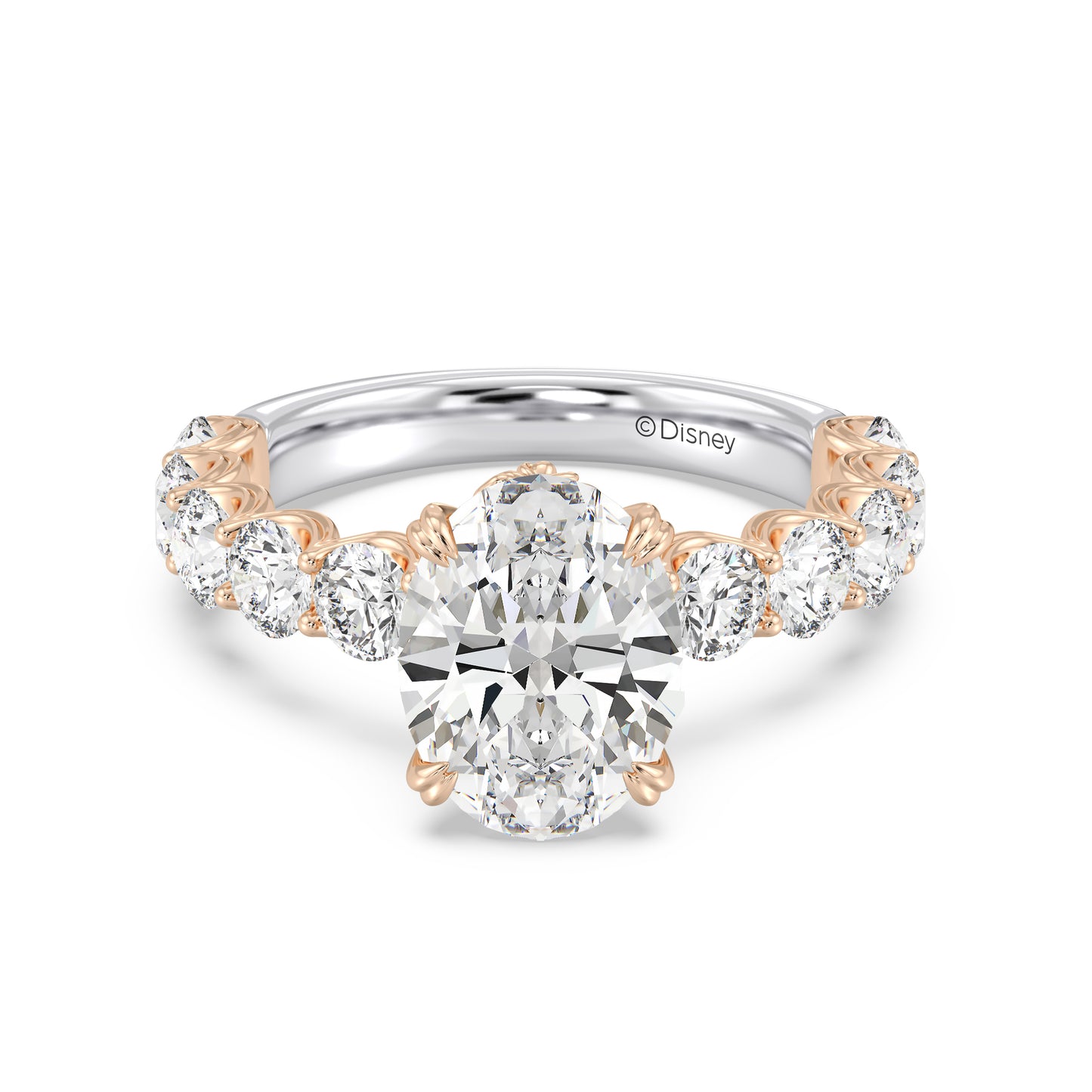 Enchanted Star Lab Grown Diamond And 14K Gold Disney Princess Belle Hidden Halo Engagement Ring