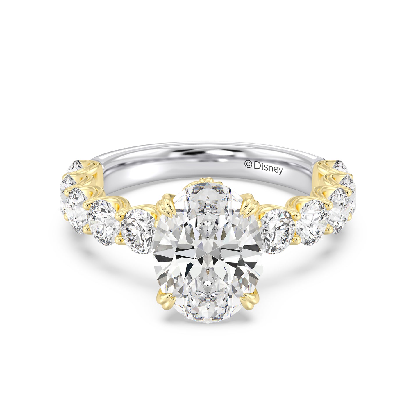 Enchanted Star Lab Grown Diamond And 14K Gold Disney Princess Belle Hidden Halo Engagement Ring