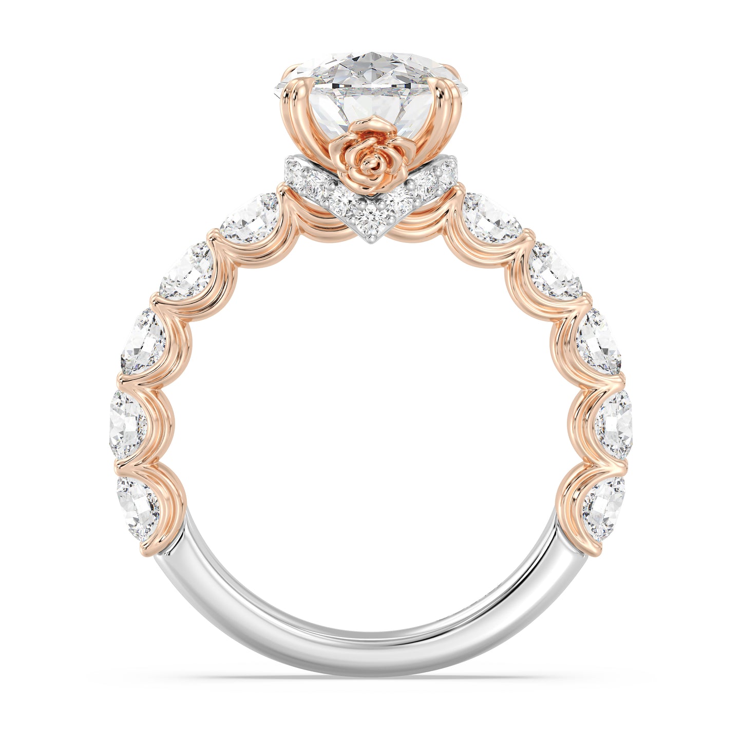 Enchanted Star Lab Grown Diamond And 14K Gold Disney Princess Belle Hidden Halo Engagement Ring