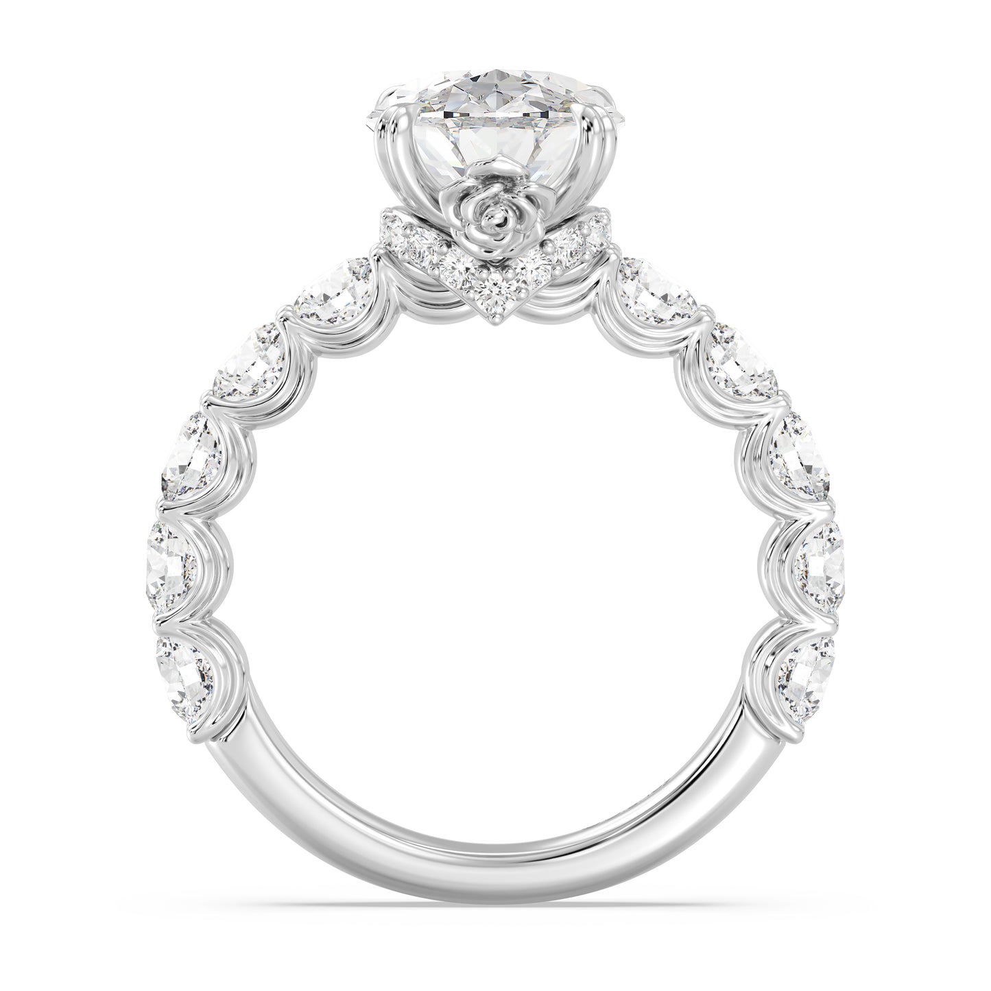 Enchanted Star Lab Grown Diamond And 14K Gold Disney Princess Belle Hidden Halo Engagement Ring