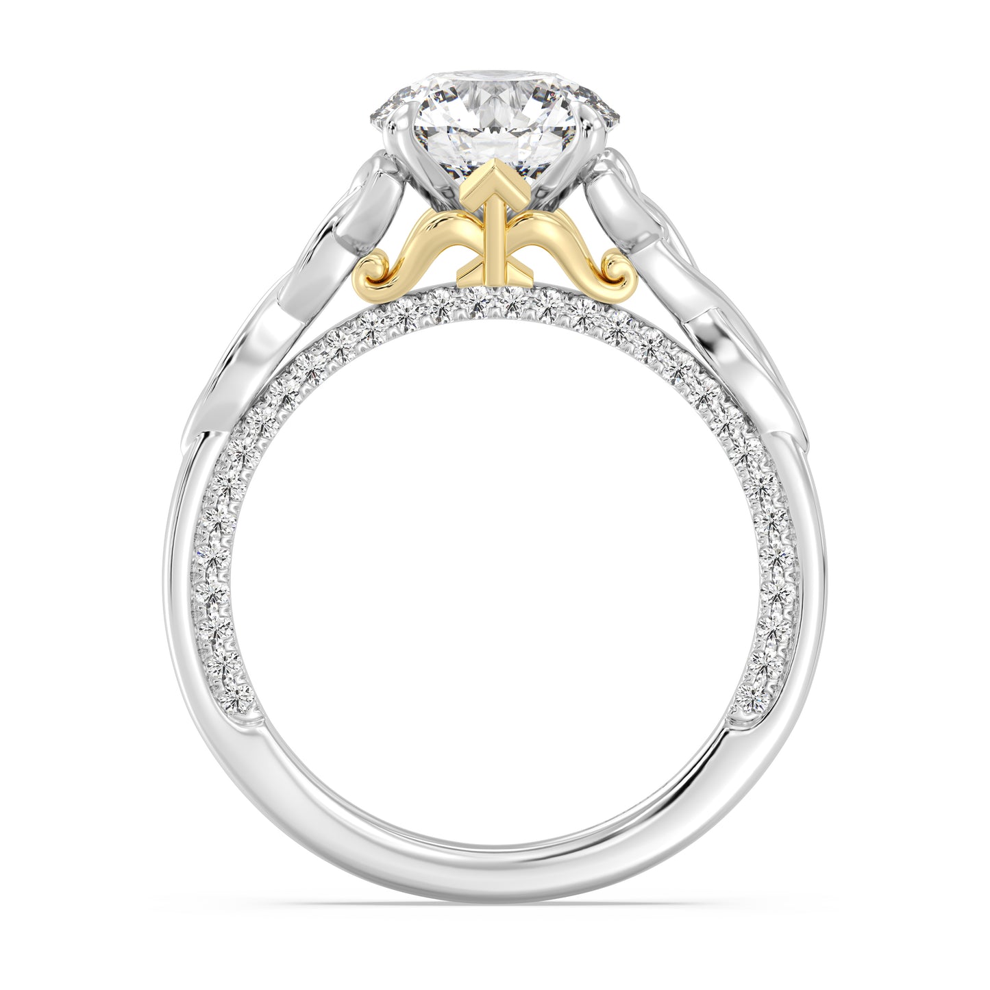 Enchanted Star Lab Grown Diamond And 14K Gold Merida Celtic Hidden Pavé Engagement Ring