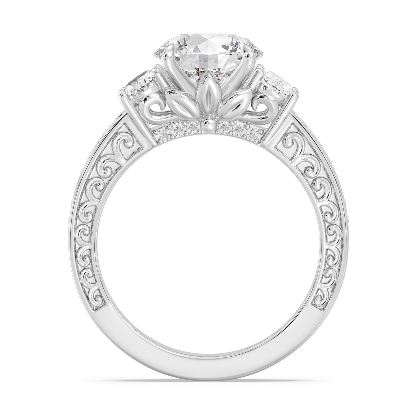 Enchanted Star Lab Grown Diamond And 14K Gold Disney Princess Rapunzel Vintage Oval Three Stone Engagement Ring