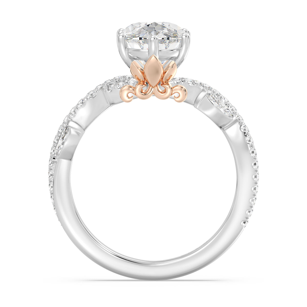 Enchanted Star Lab Grown Diamond And 14K Gold Disney Princess Rapunzel Pavé Vine Engagement Ring