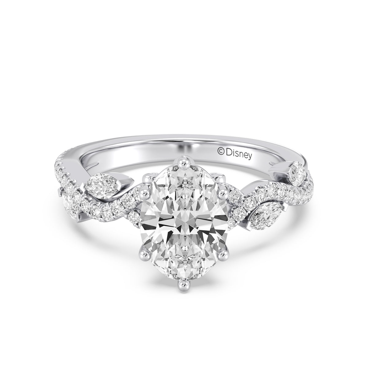 Enchanted Star Lab Grown Diamond And 14K Gold Disney Princess Rapunzel Pavé Vine Engagement Ring