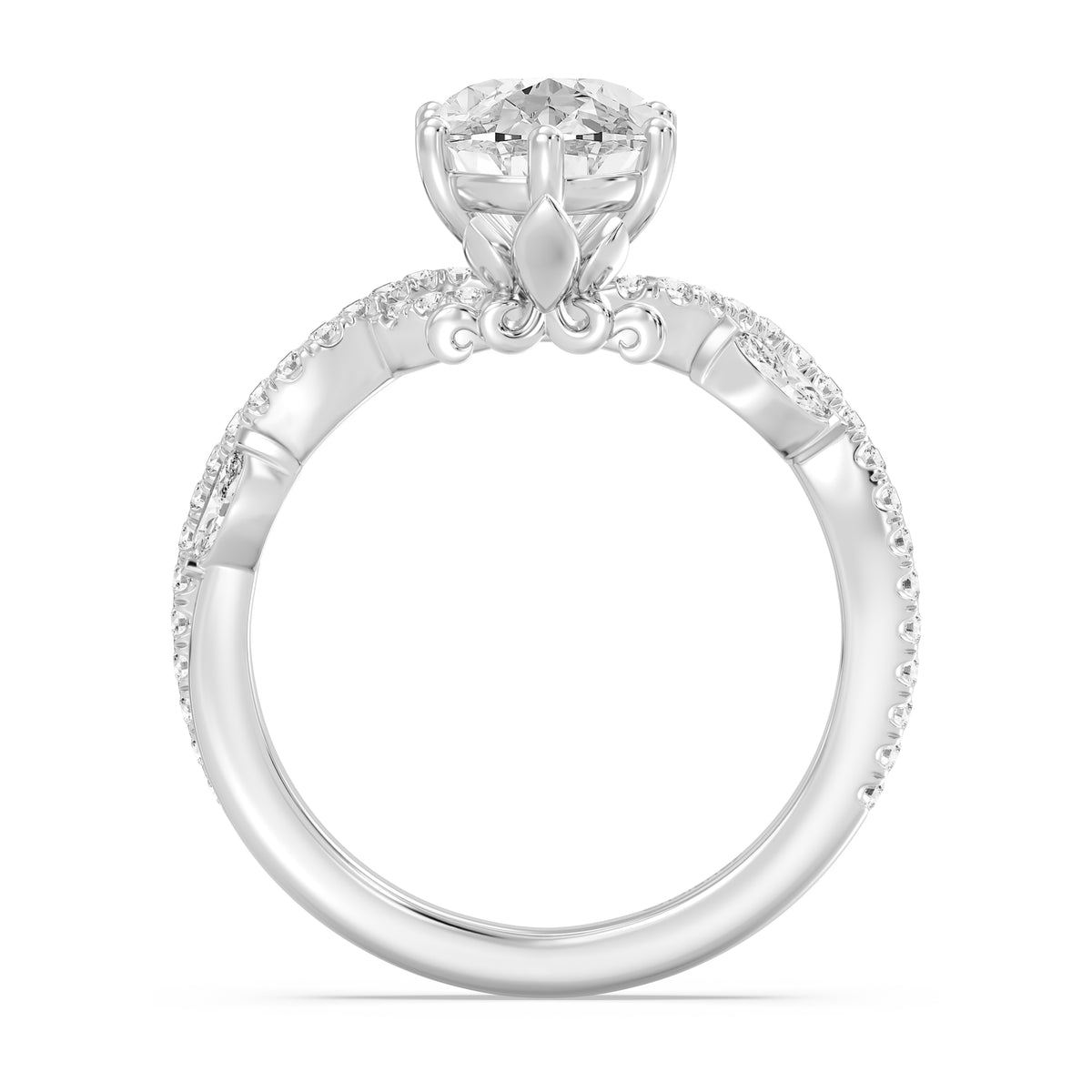 Enchanted Star Lab Grown Diamond And 14K Gold Disney Princess Rapunzel Pavé Vine Engagement Ring