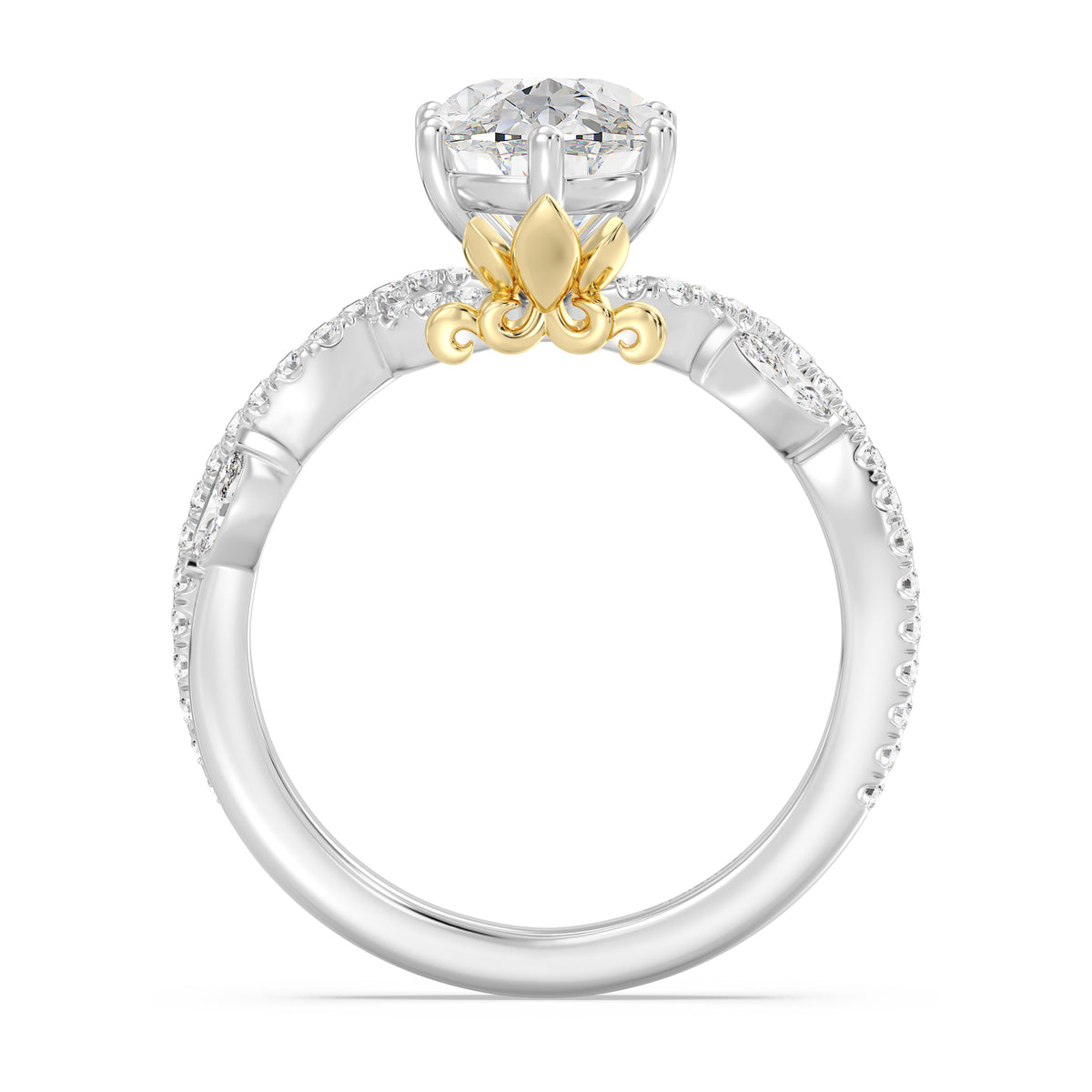 Enchanted Star Lab Grown Diamond And 14K Gold Disney Princess Rapunzel Pavé Vine Engagement Ring