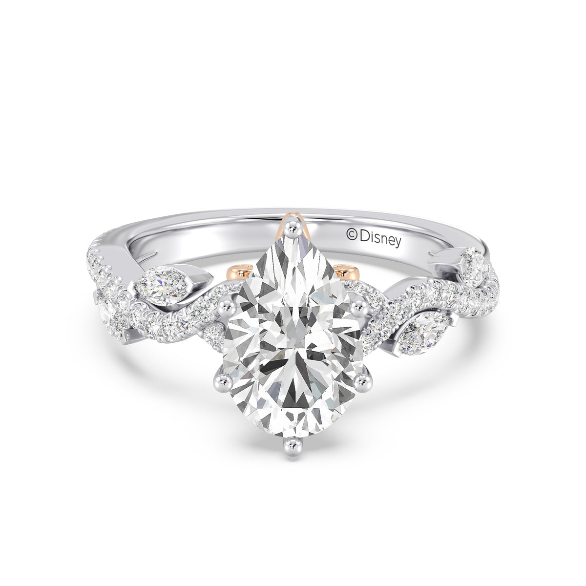 Enchanted Star Lab Grown Diamond And 14K Gold Disney Princess Rapunzel Pavé Vine Engagement Ring