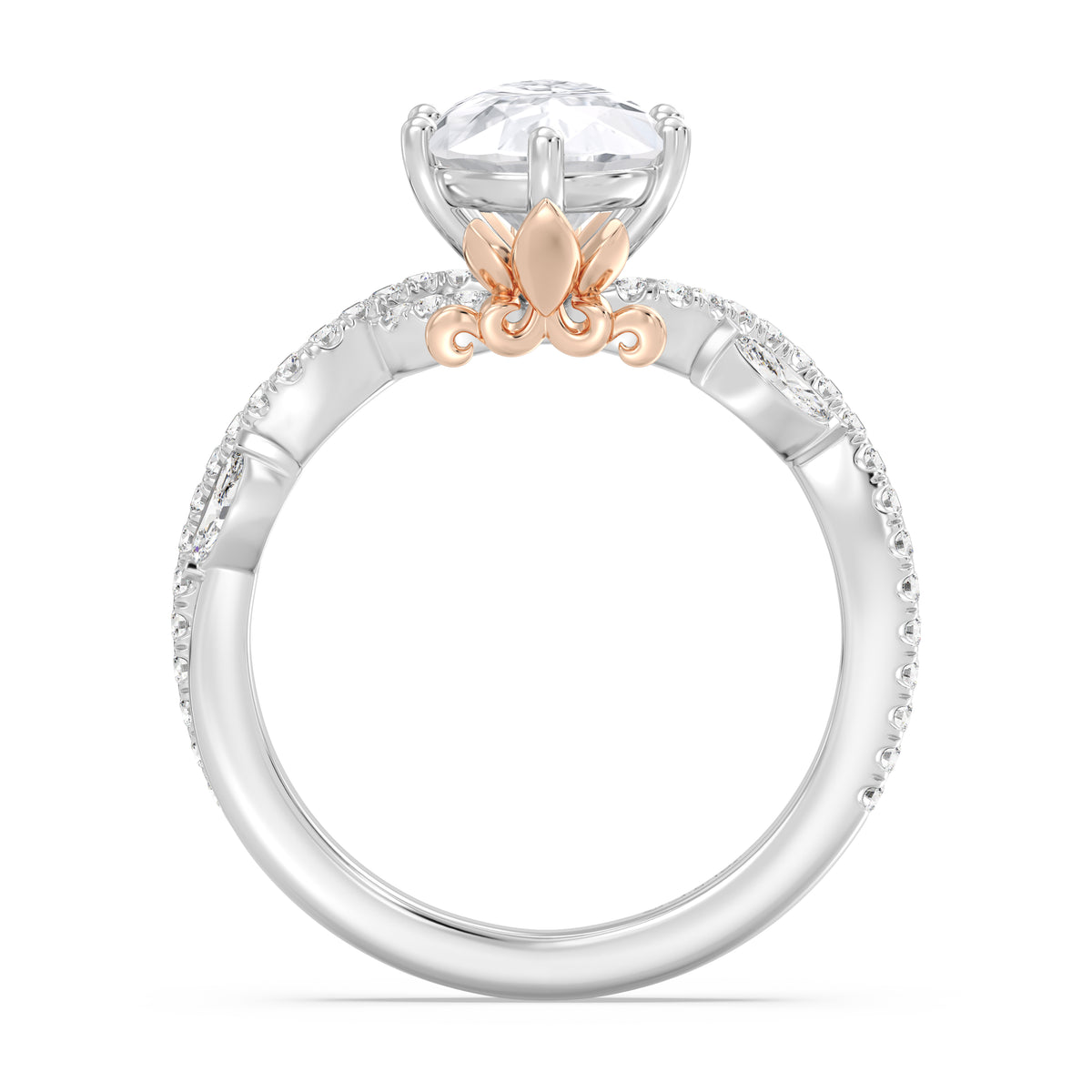 Enchanted Star Lab Grown Diamond And 14K Gold Disney Princess Rapunzel Pavé Vine Engagement Ring