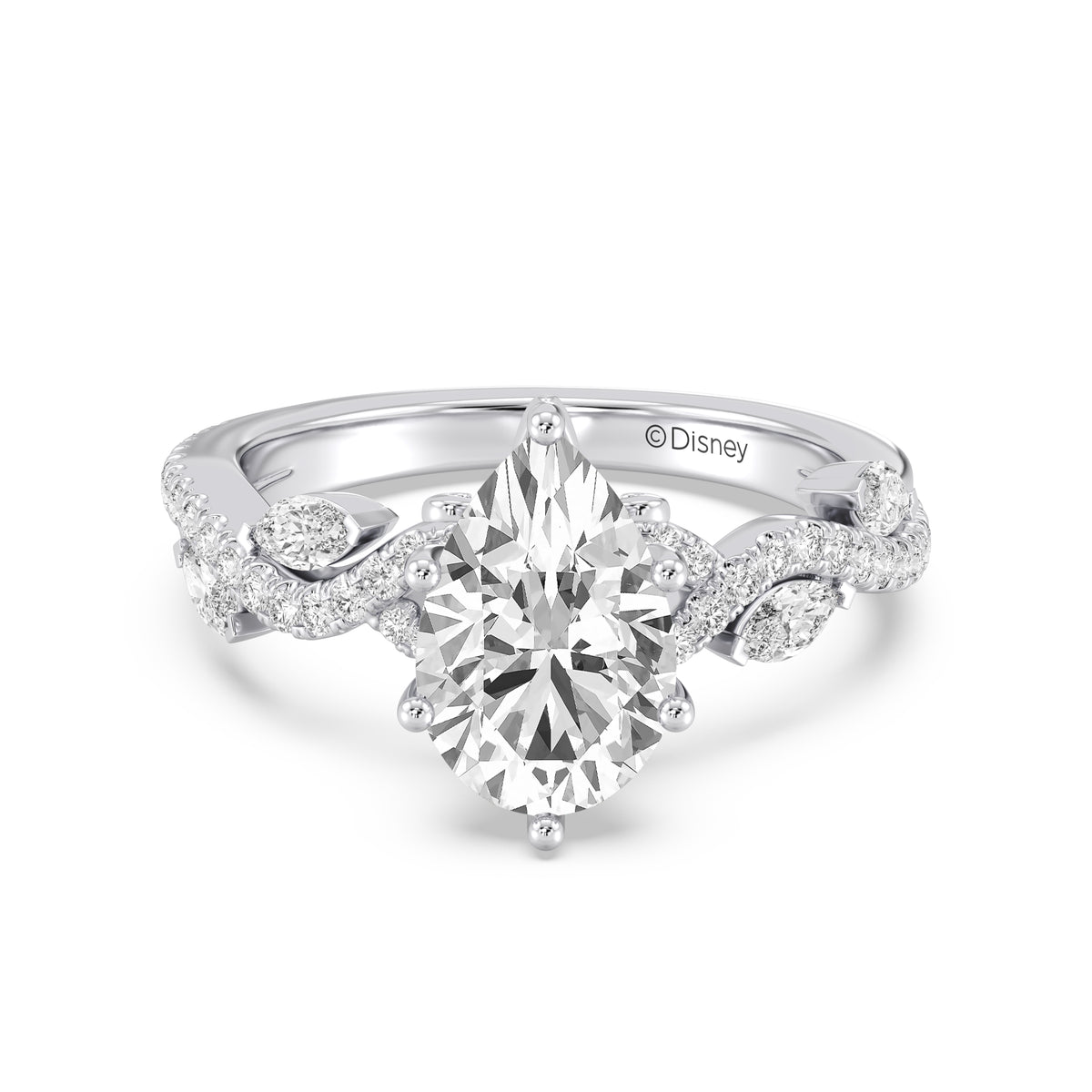 Enchanted Star Lab Grown Diamond And 14K Gold Disney Princess Rapunzel Pavé Vine Engagement Ring