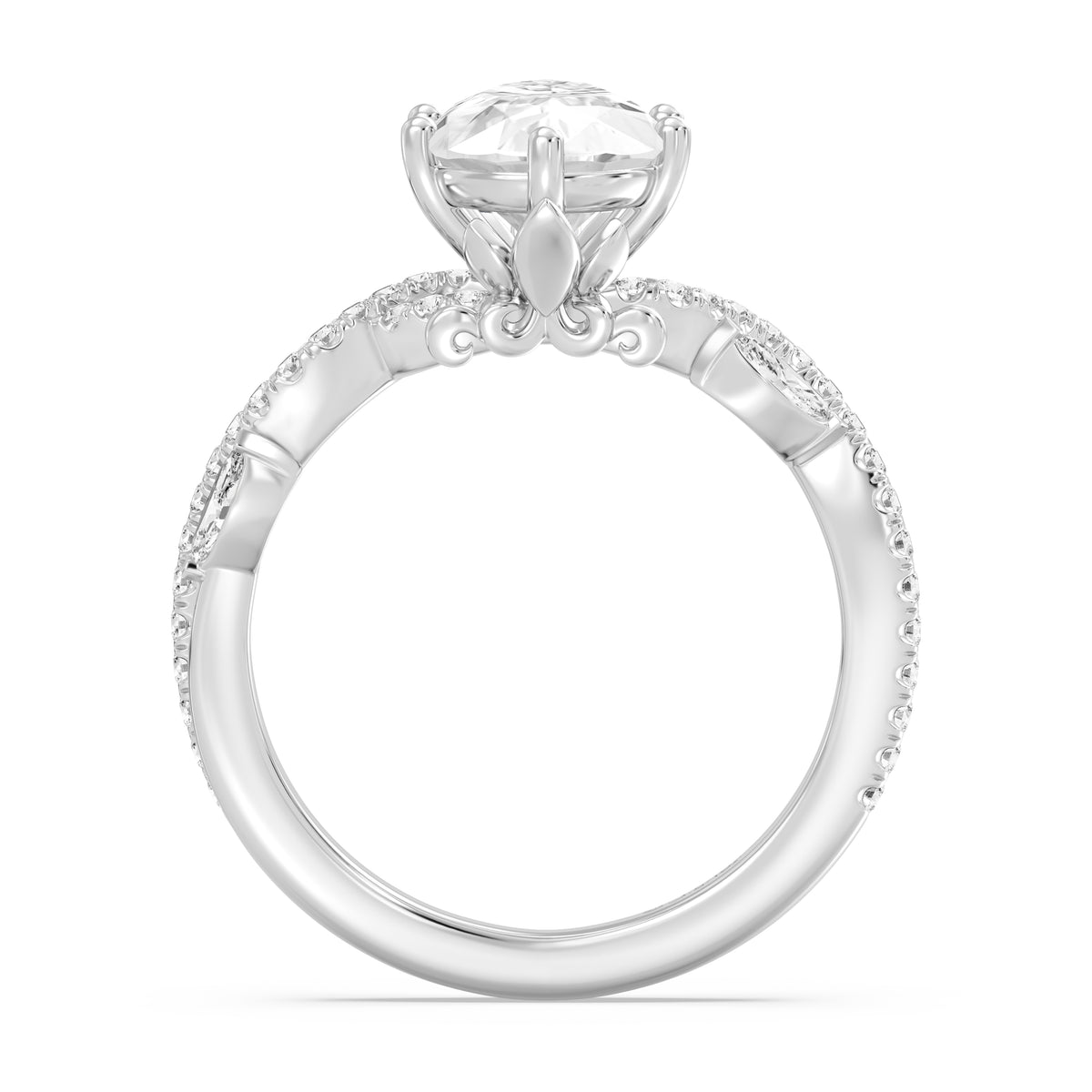 Enchanted Star Lab Grown Diamond And 14K Gold Disney Princess Rapunzel Pavé Vine Engagement Ring