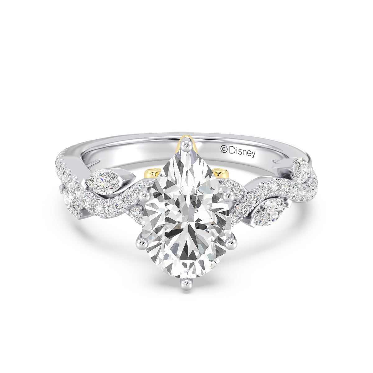 Enchanted Star Lab Grown Diamond And 14K Gold Disney Princess Rapunzel Pavé Vine Engagement Ring