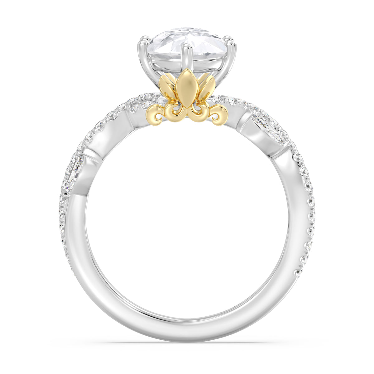 Enchanted Star Lab Grown Diamond And 14K Gold Disney Princess Rapunzel Pavé Vine Engagement Ring
