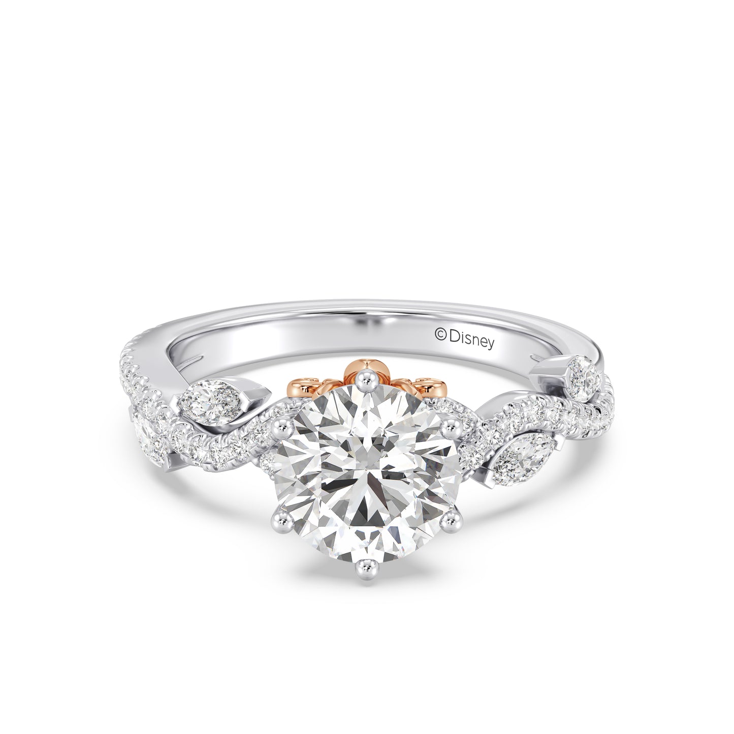 Enchanted Star Lab Grown Diamond And 14K Gold Disney Princess Rapunzel Pavé Vine Engagement Ring