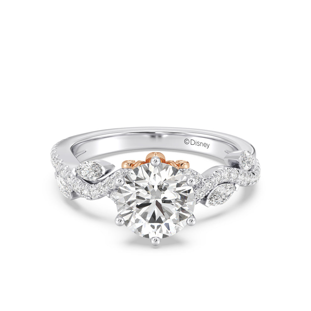 Disney's Rapunzel Inspired 2 CTTW Round Cut Lab Grown Diamond Pave Vine ...