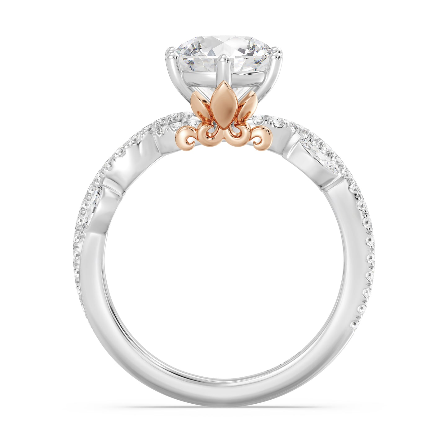 Enchanted Star Lab Grown Diamond And 14K Gold Disney Princess Rapunzel Pavé Vine Engagement Ring