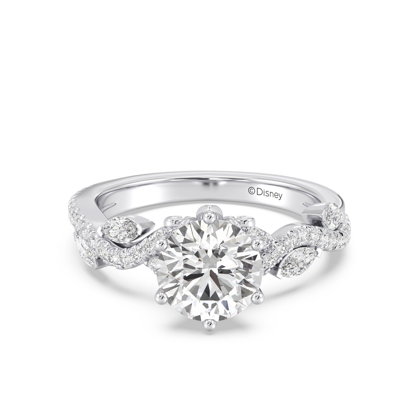 Enchanted Star Lab Grown Diamond And 14K Gold Disney Princess Rapunzel Pavé Vine Engagement Ring