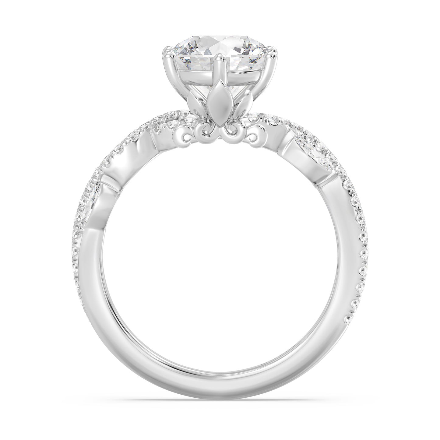 Enchanted Star Lab Grown Diamond And 14K Gold Disney Princess Rapunzel Pavé Vine Engagement Ring