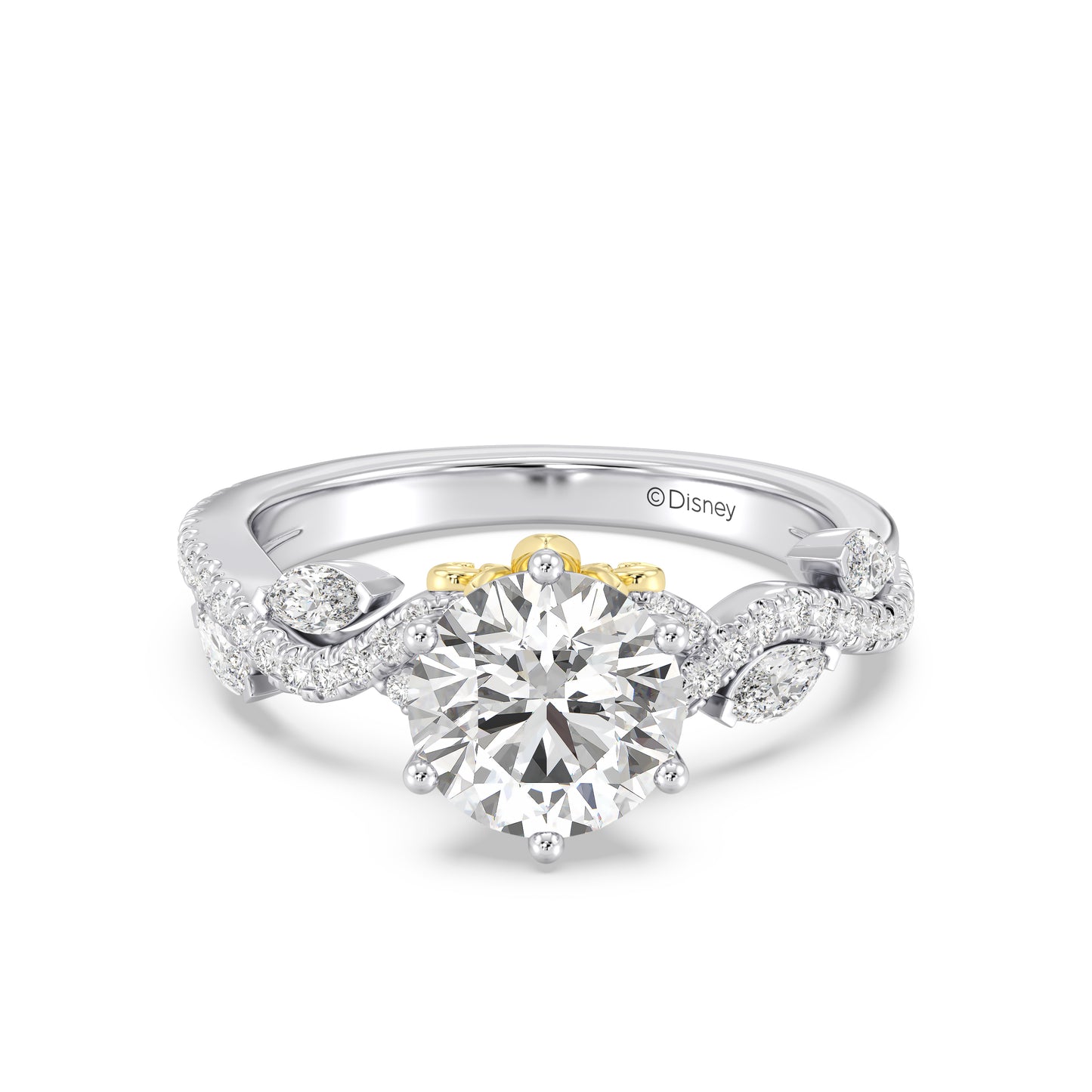 Enchanted Star Lab Grown Diamond And 14K Gold Disney Princess Rapunzel Pavé Vine Engagement Ring