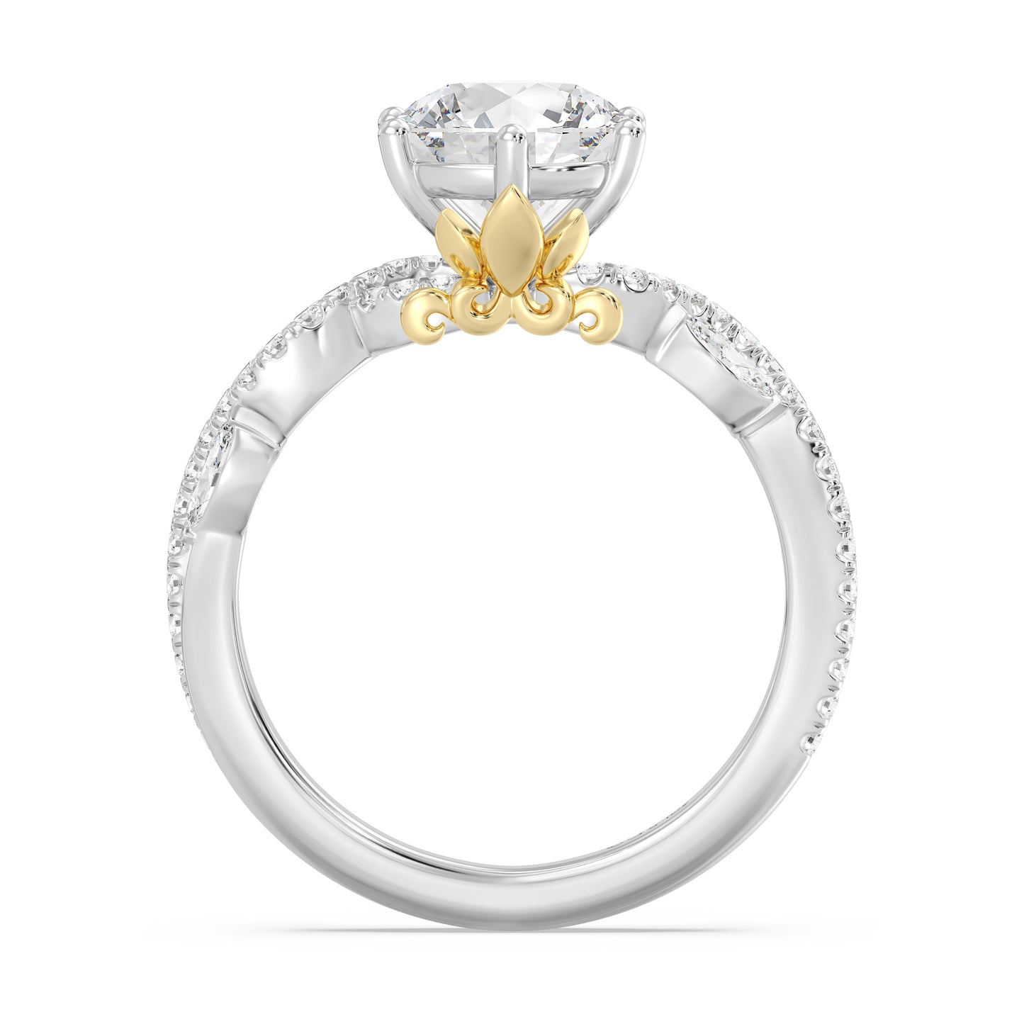 Enchanted Star Lab Grown Diamond And 14K Gold Disney Princess Rapunzel Pavé Vine Engagement Ring