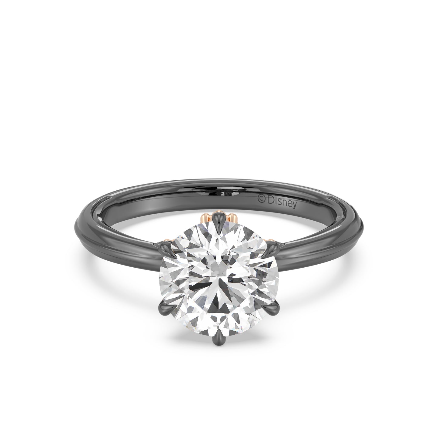 Enchanted Star Lab Grown Diamond With 14K Gold, Disney’s Evil Queen Six-Prong Studded Solitaire Engagement Ring