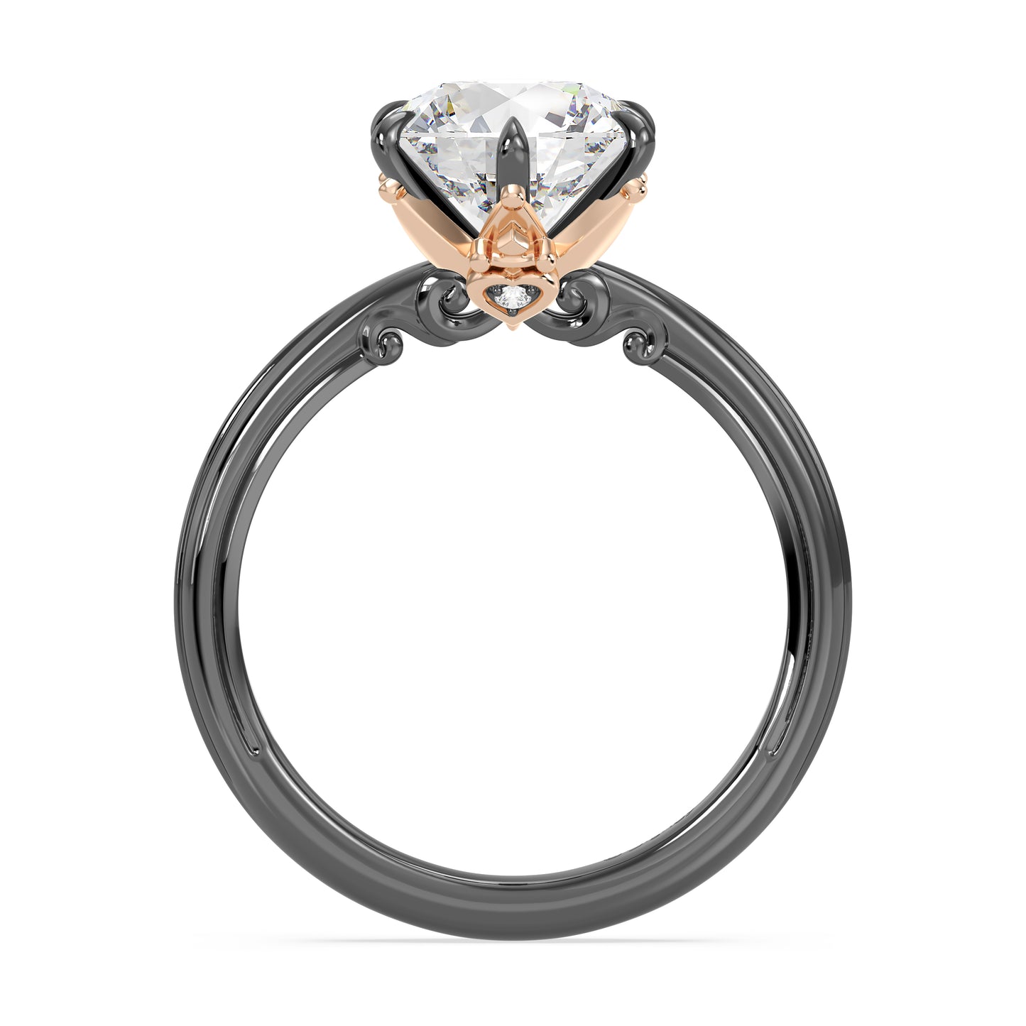 Enchanted Star Lab Grown Diamond With 14K Gold, Disney’s Evil Queen Six-Prong Studded Solitaire Engagement Ring